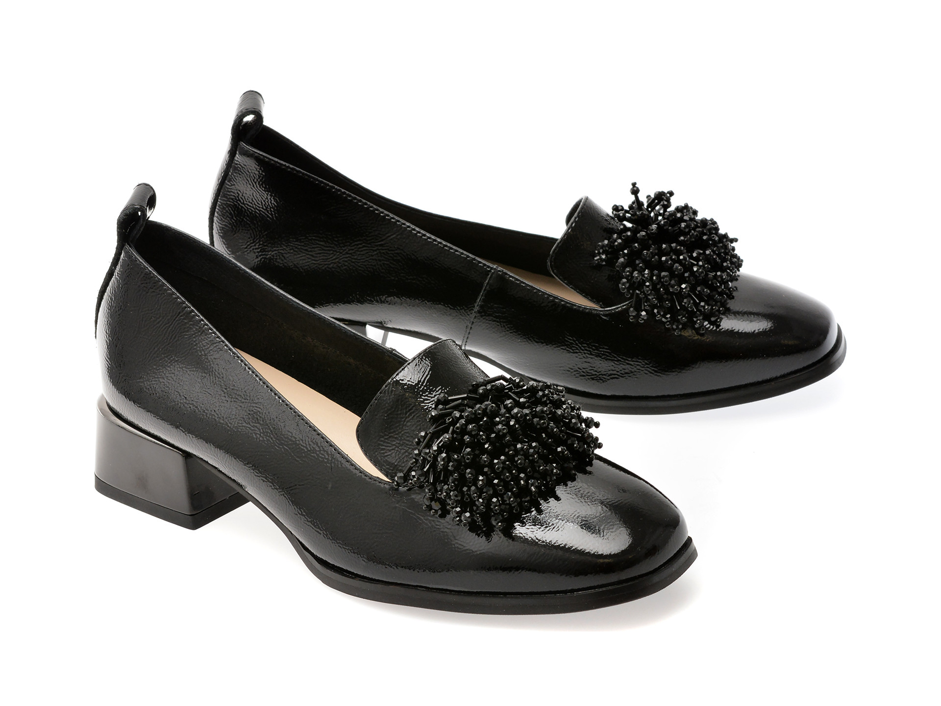 Pantofi EPICA negri, 3433, din piele naturala lacuita