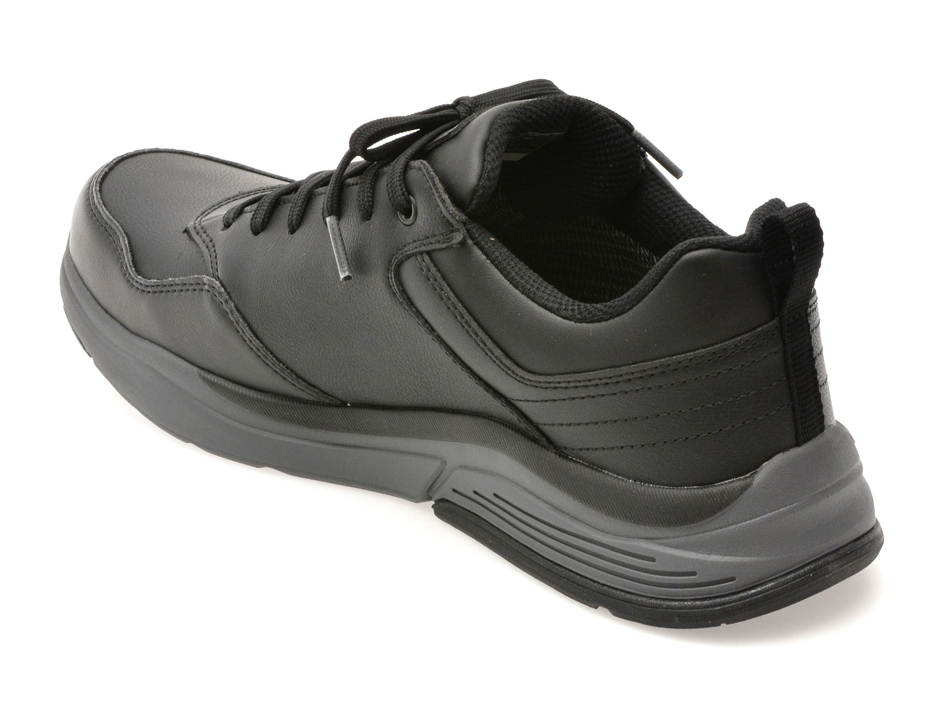 Pantofi sport SKECHERS negri, BENAGO, din piele naturala