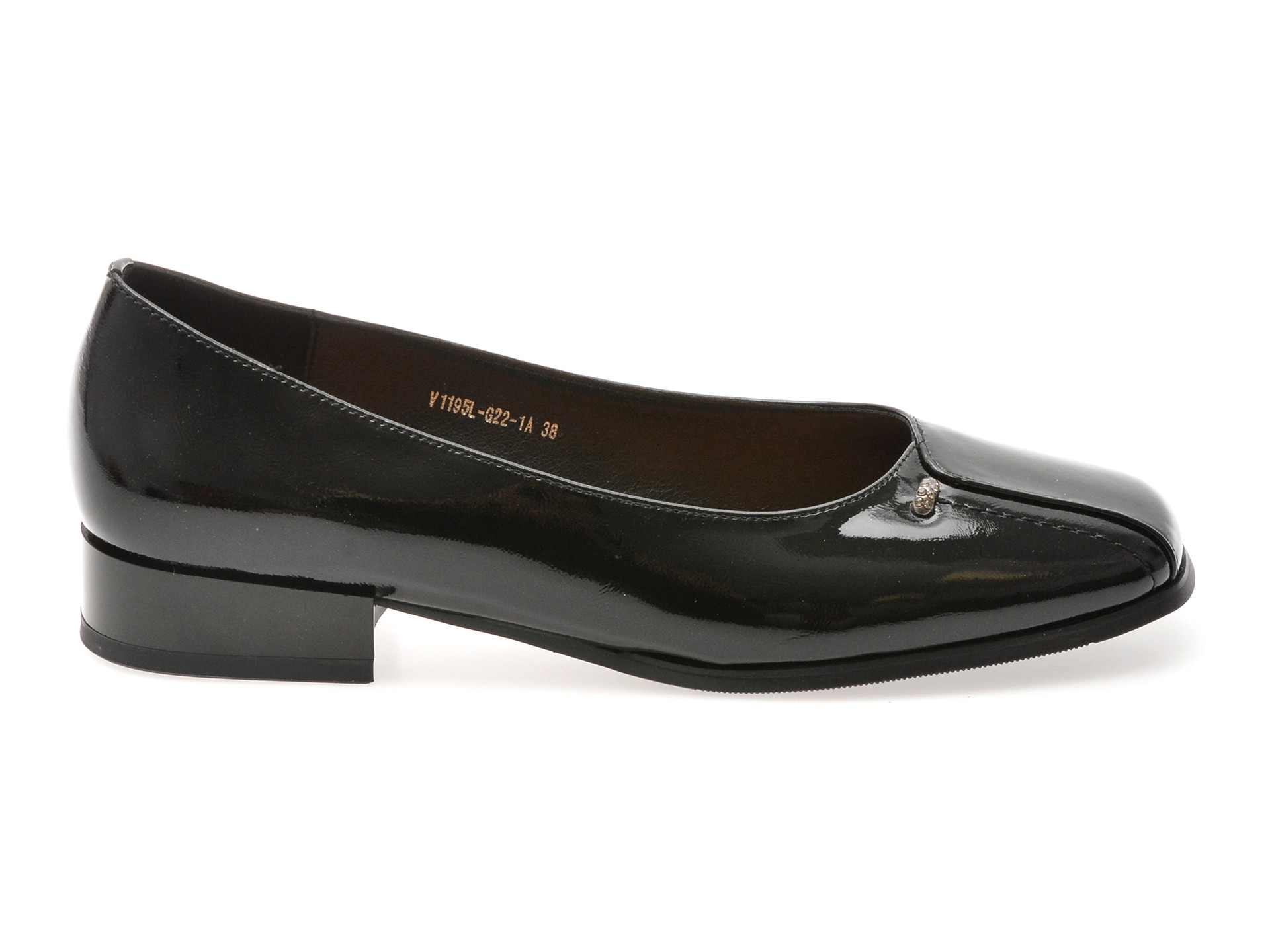 Balerini IMAGE negri, 1195G22, din piele naturala lacuita