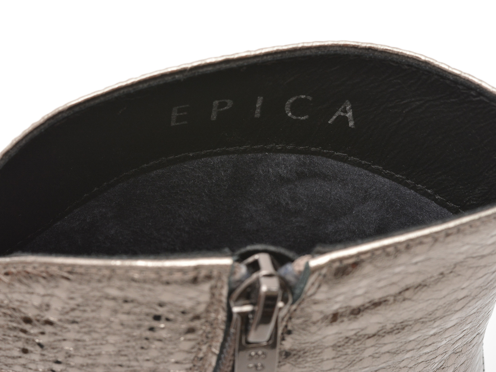 Botine elegante EPICA argintii, 2748, din piele naturala