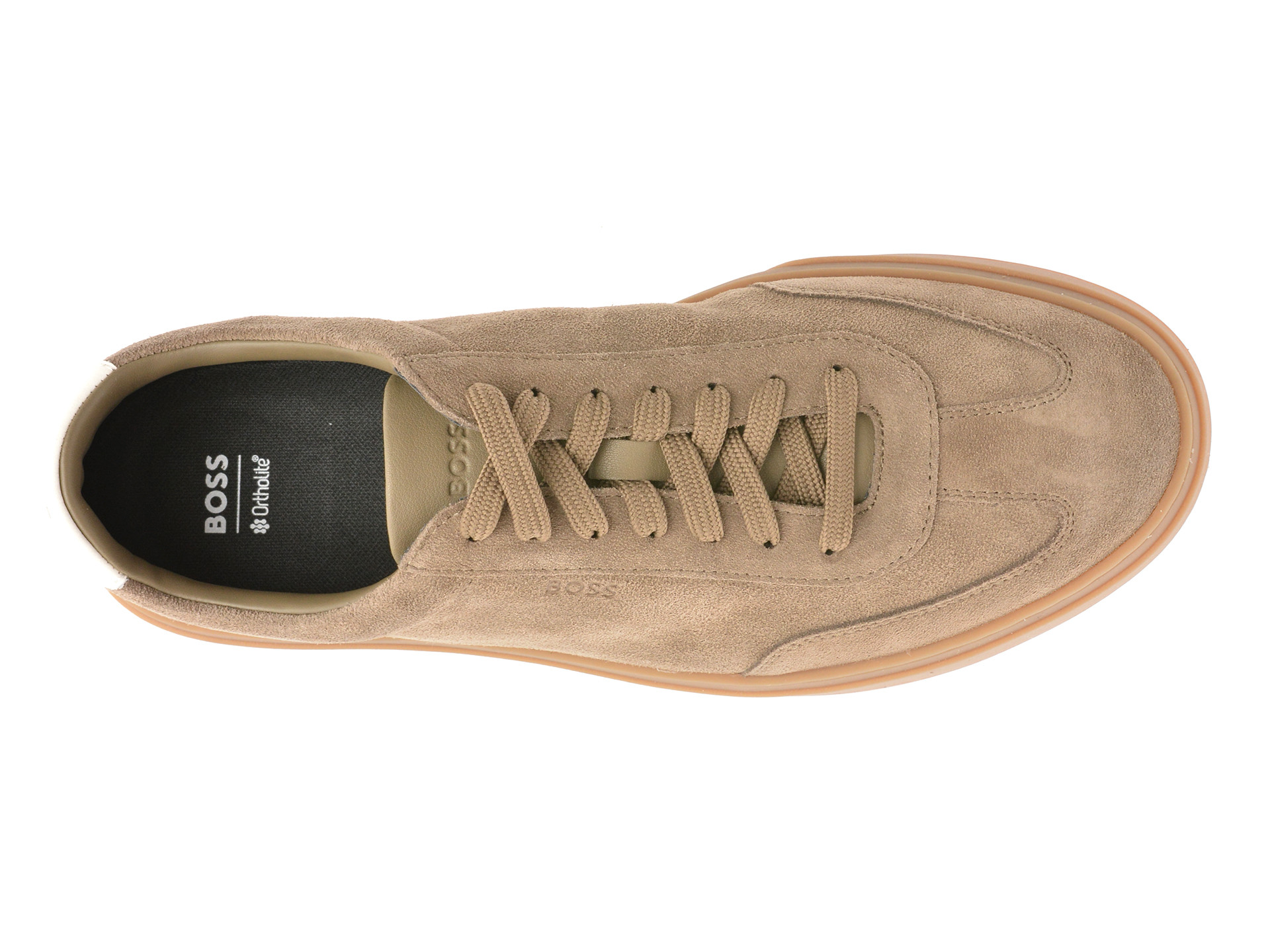 Pantofi sport BOSS kaki, 8715, din piele intorasa