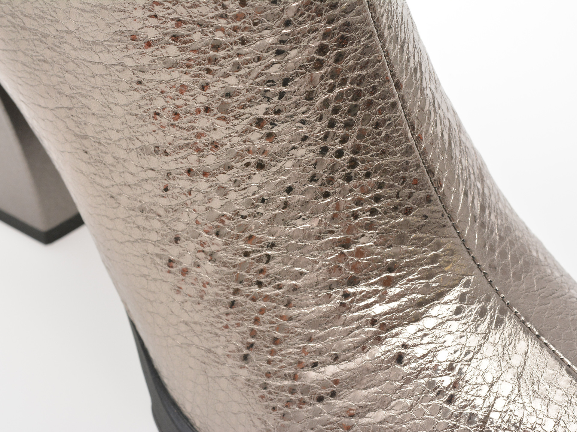 Botine elegante EPICA argintii, 2748, din piele naturala