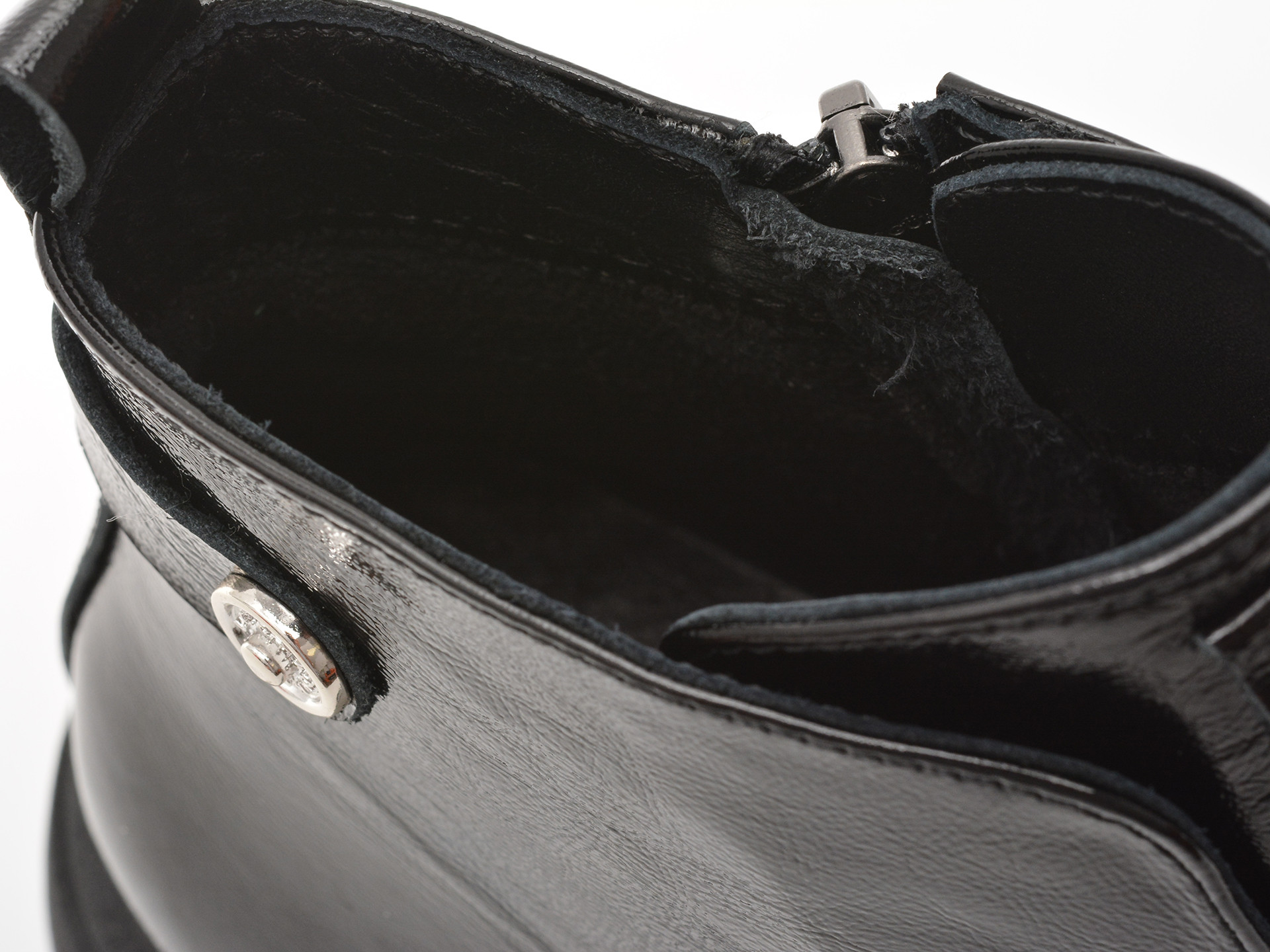 Ghete IMAGE negre, 3695030, din piele naturala lacuita