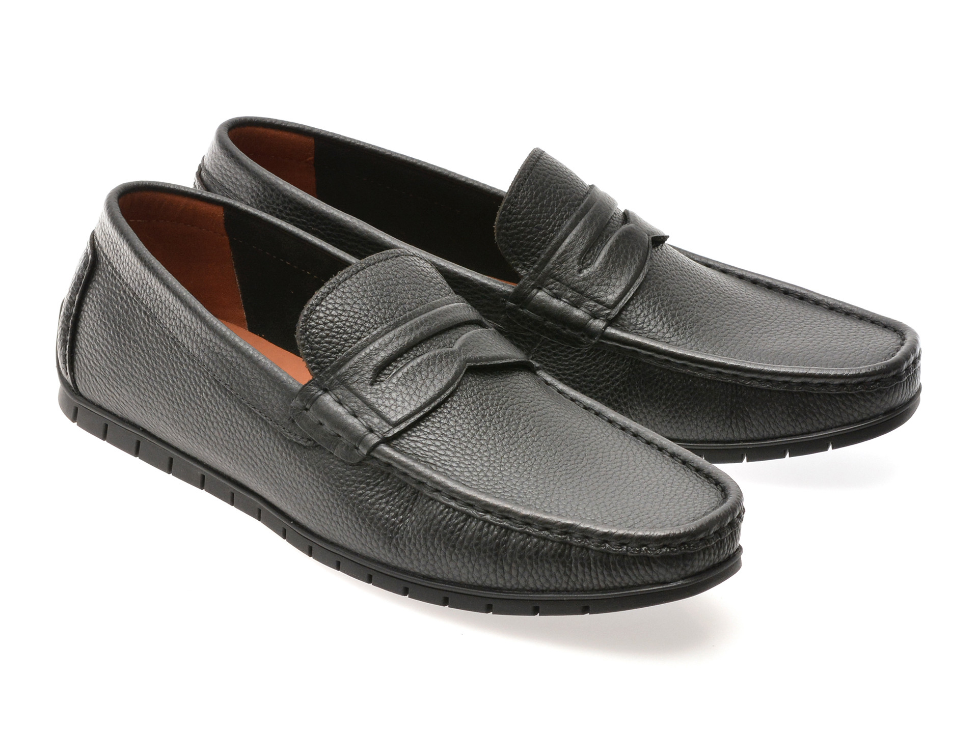 Mocasini OTTER negri, MU139, din piele naturala