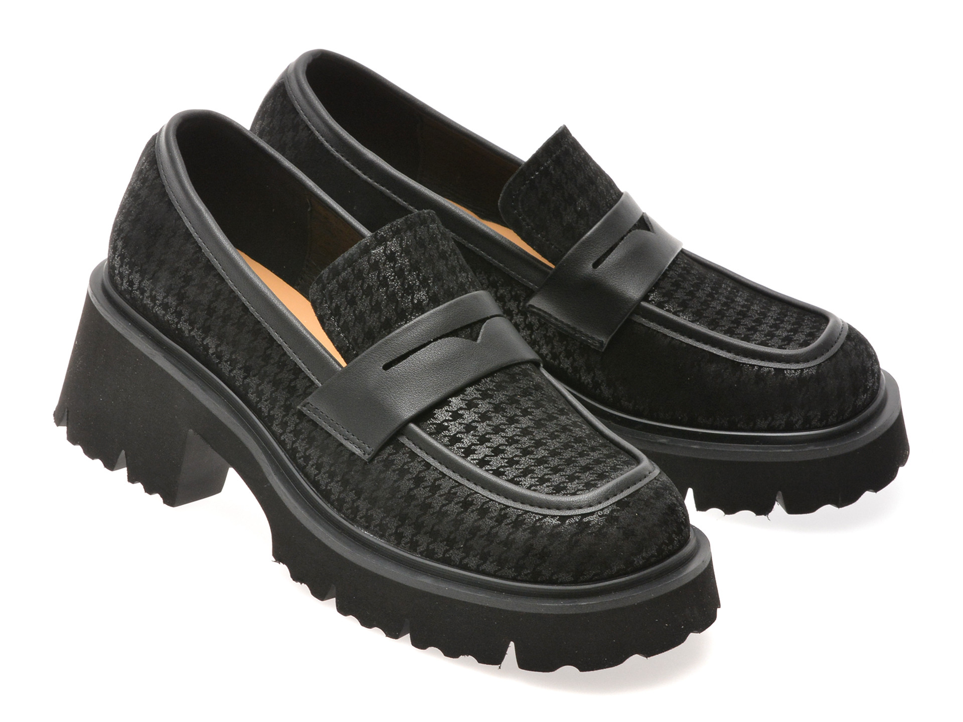 Mocasini EPICA negri, 1058D32, din piele intoarsa