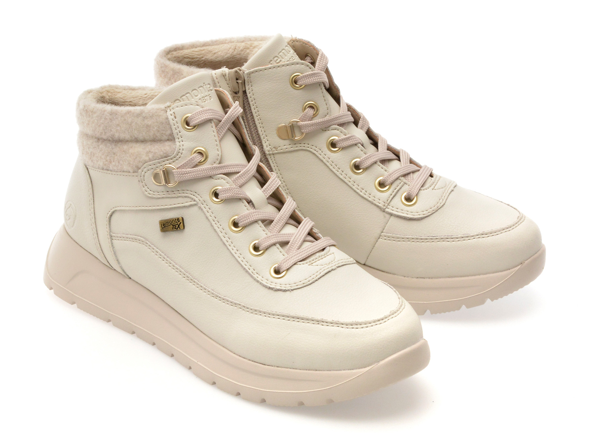 Ghete REMONTE albe, D2V71, din material textil