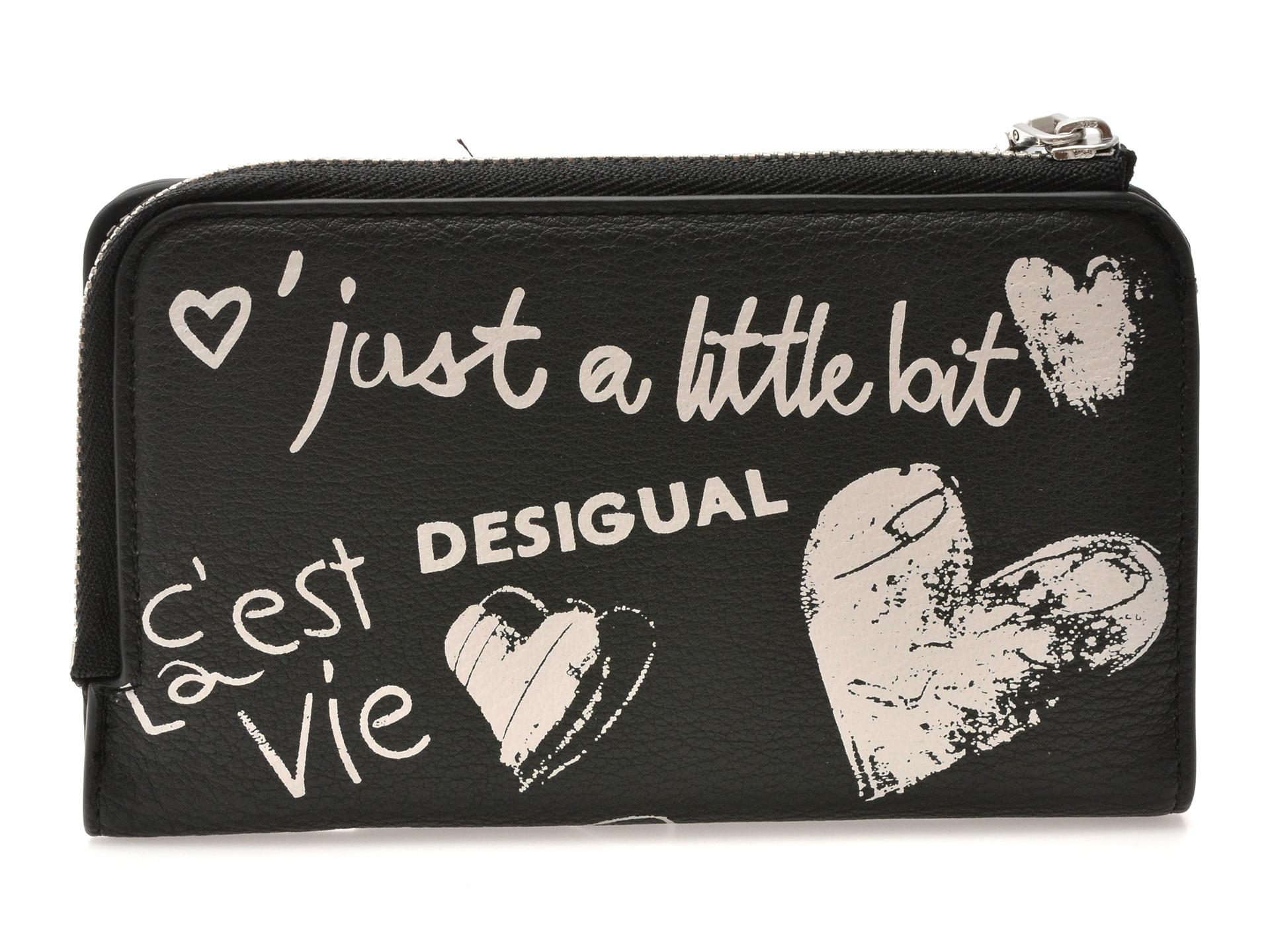 Portofel DESIGUAL negru, WAYP44, din piele ecologica