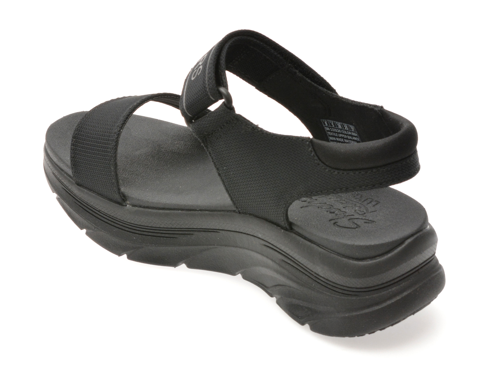 Sandale SKECHERS negre, D LUX WALKER, din material textil