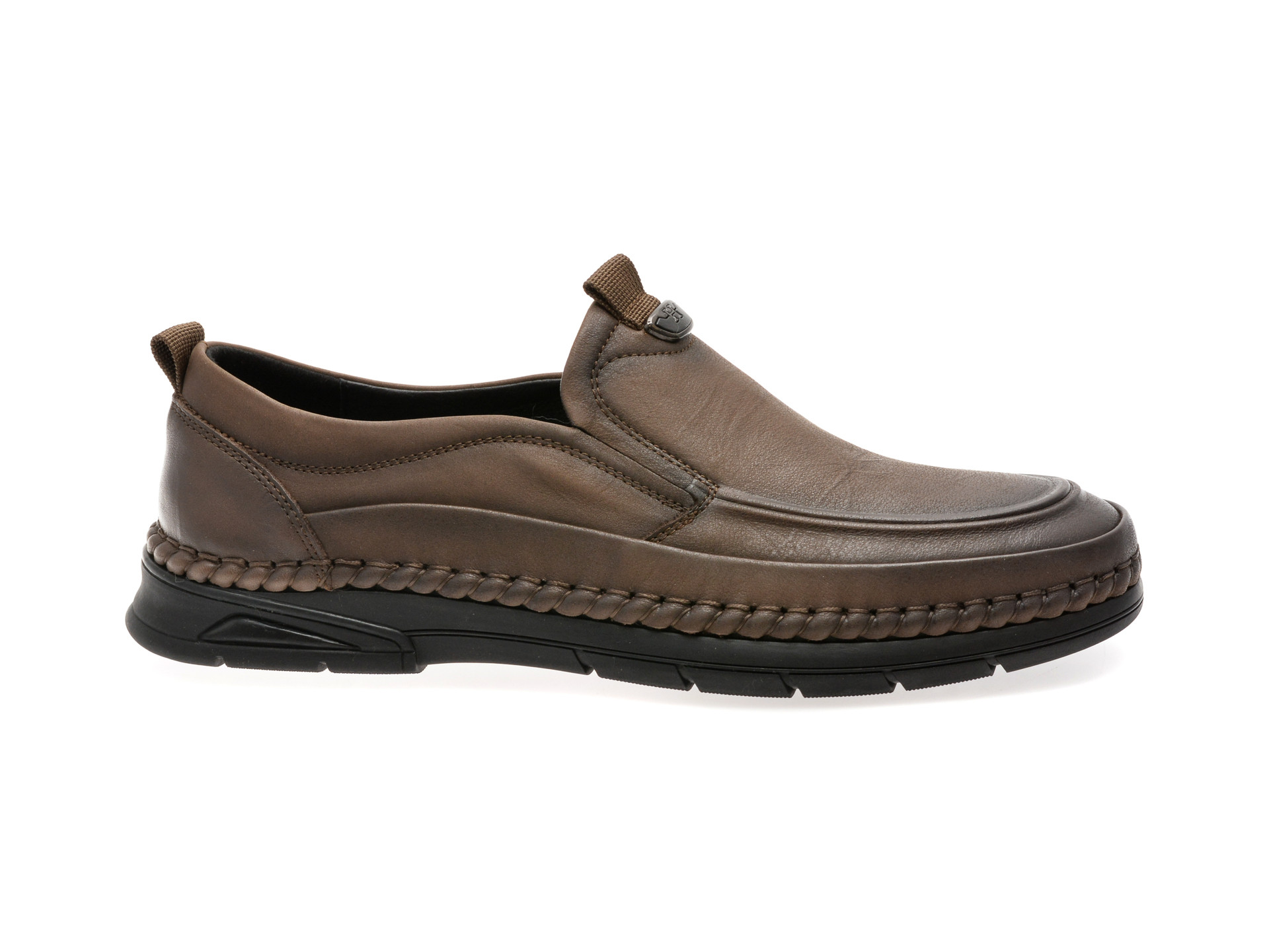 Mocasini OTTER kaki, T8512, din piele naturala
