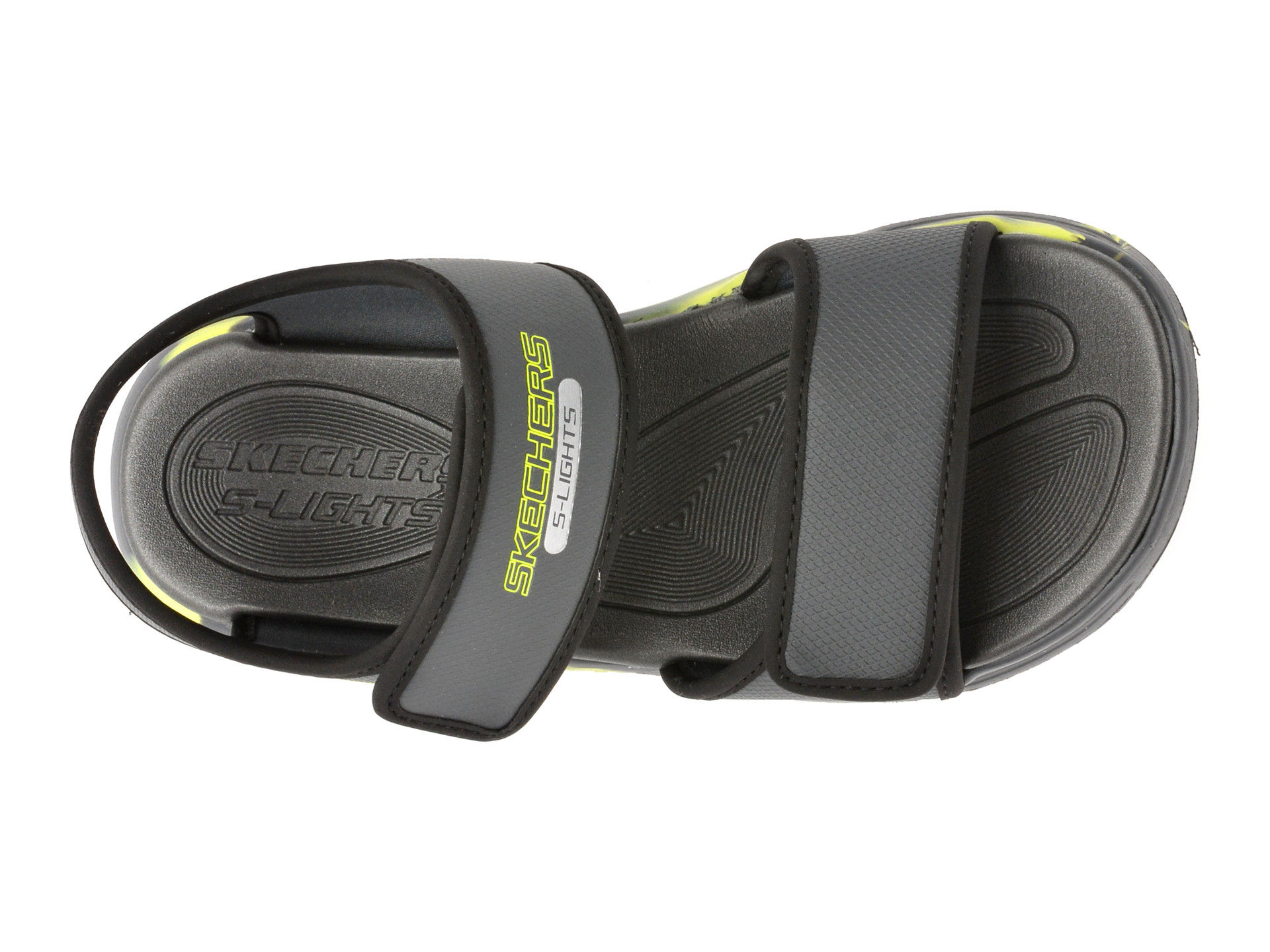 Sandale SKECHERS gri, SOLA GLOW SANDAL, din piele ecologica