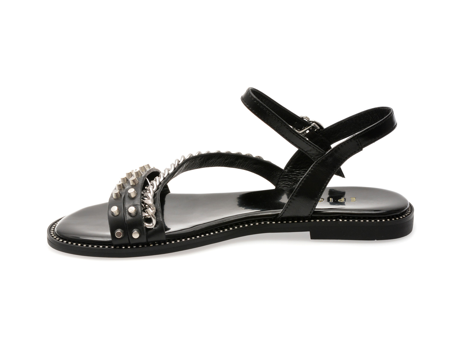 Sandale EPICA negre, 3L105, din piele naturala