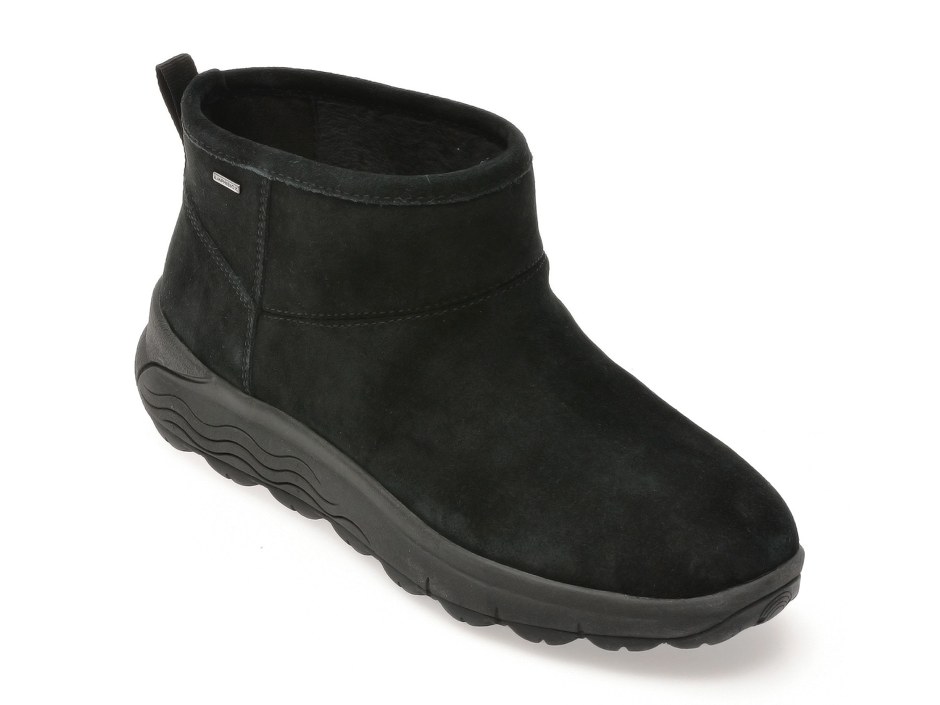 Ghete GEOX negre, D5626B, din piele intoarsa