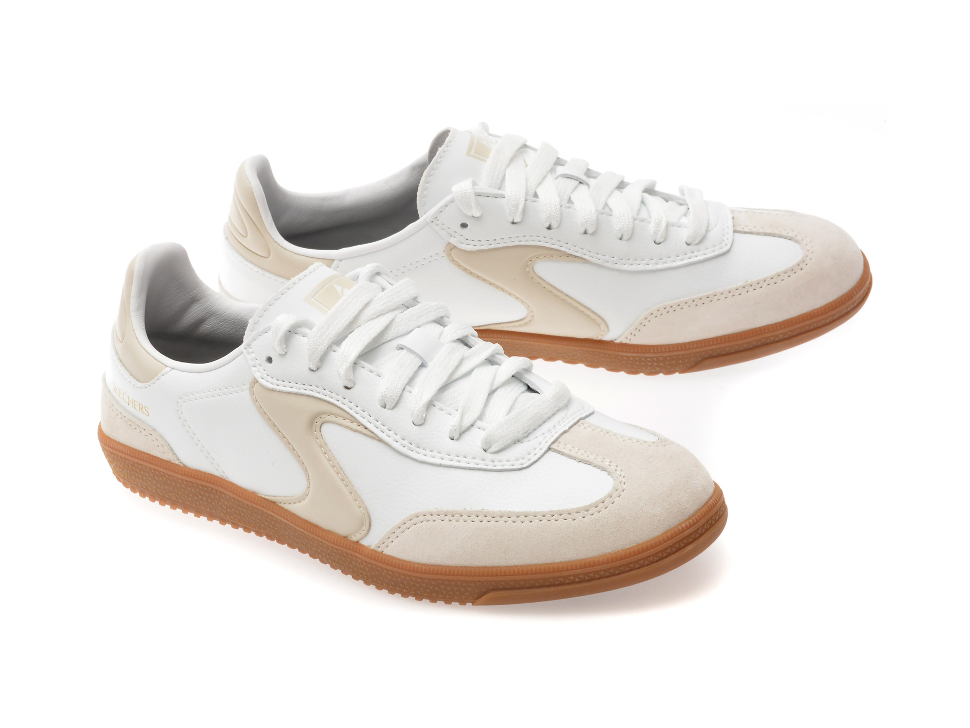 Pantofi sport SKECHERS albi, HOTSHOT, din material textil