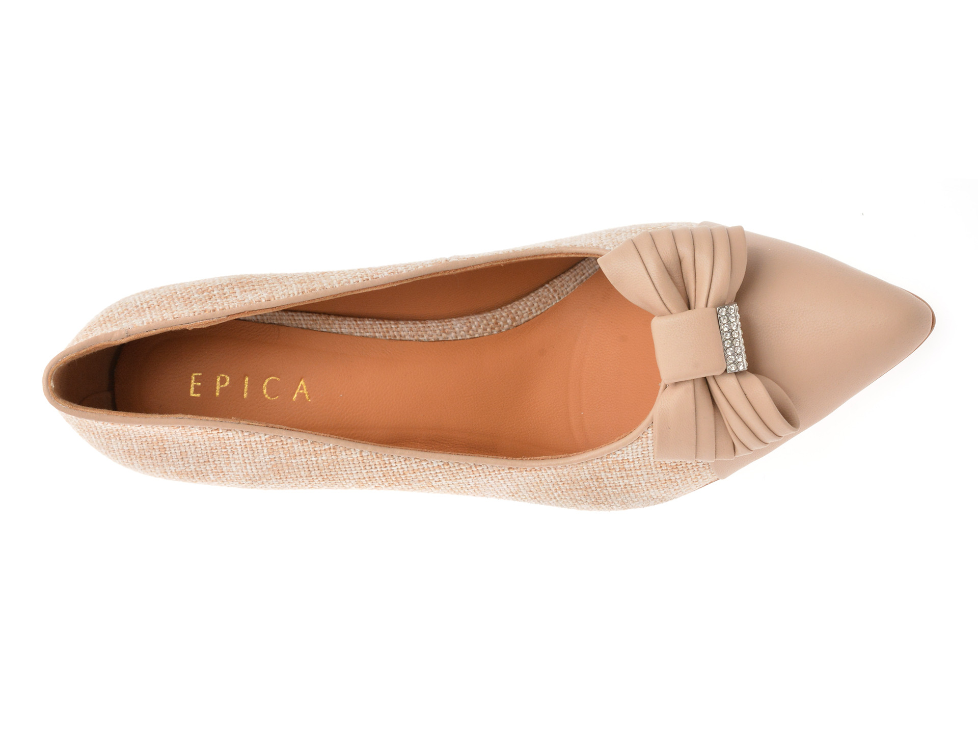 Pantofi eleganti EPICA nude, EB633, din material textil