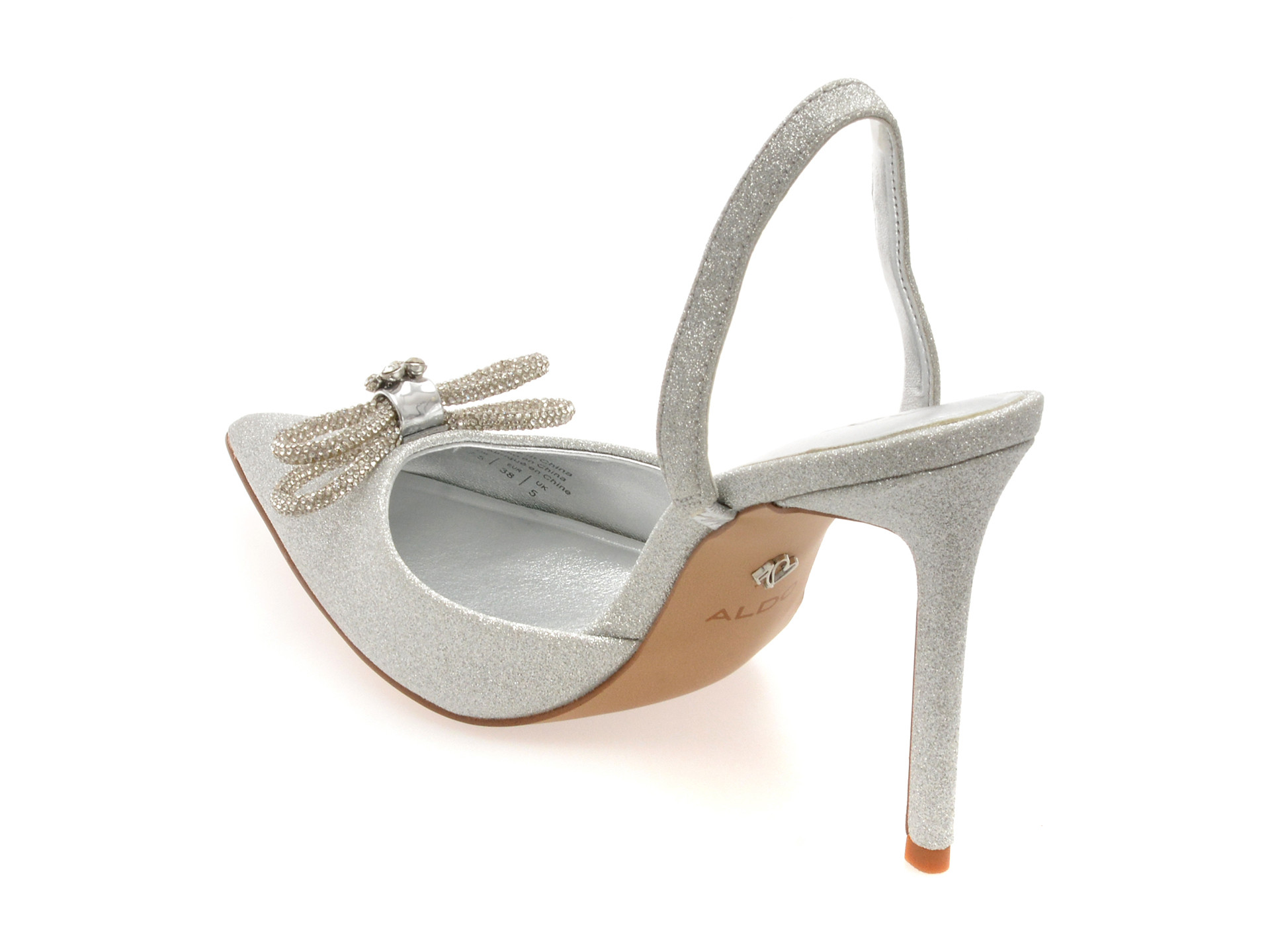 Pantofi eleganti ALDO argintii, ADDIE 040, din piele ecologica