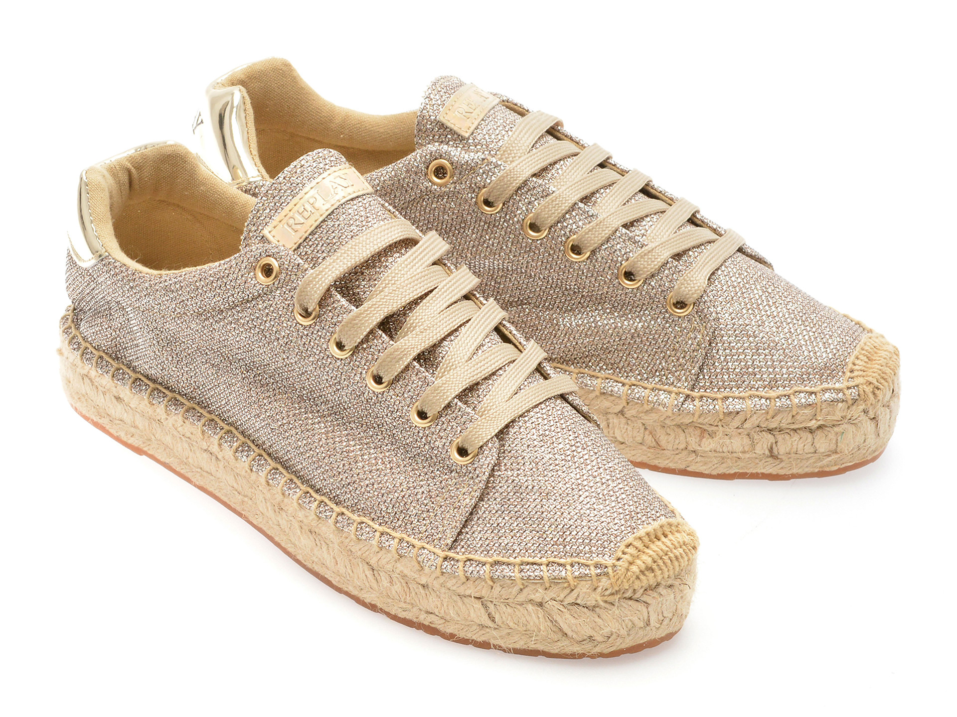 Pantofi REPLAY aurii, WF2224S, din material textil
