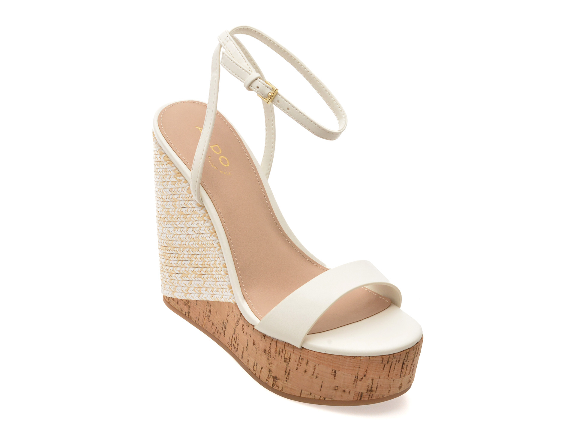 Sandale ALDO albe, MARYSOL 100, din piele ecologica