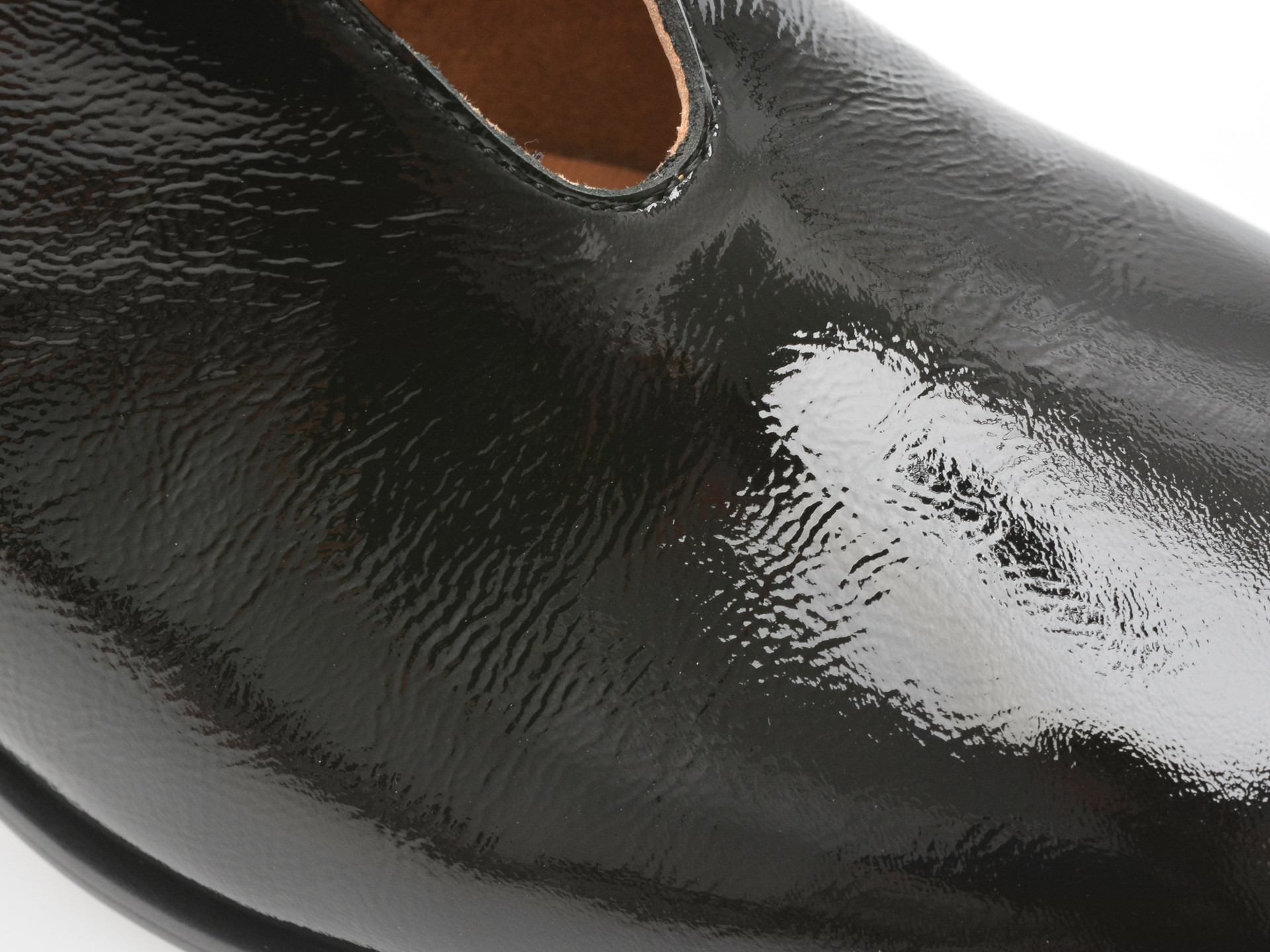 Botine elegante EPICA negre, E227, din piele naturala lacuita