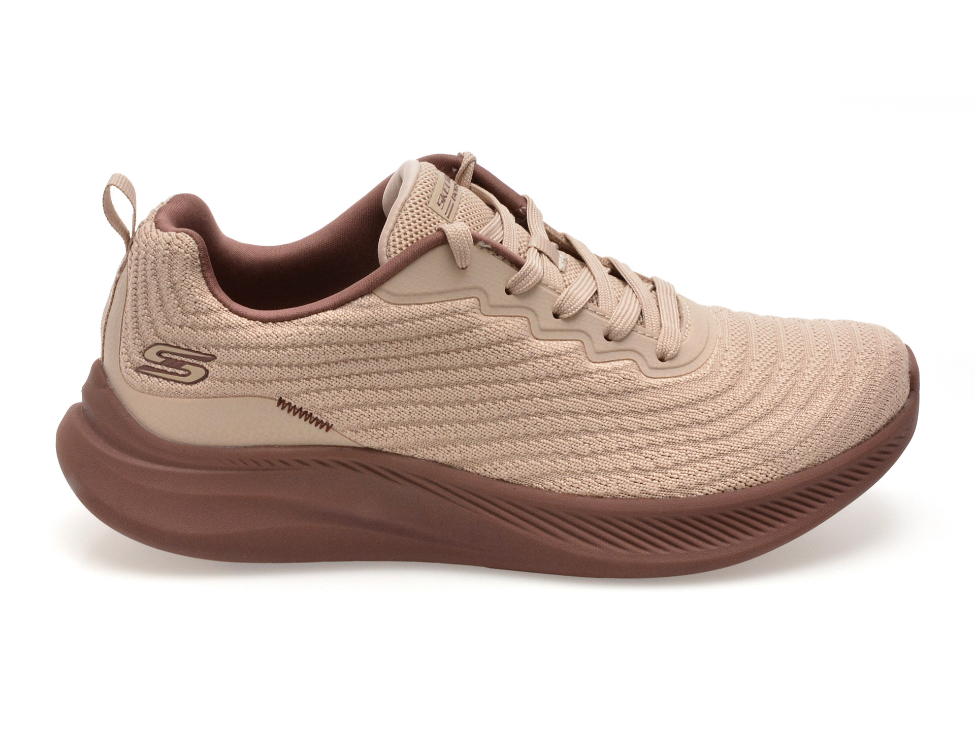 Pantofi sport SKECHERS nude, BOBS MODA FLEX, din material textil