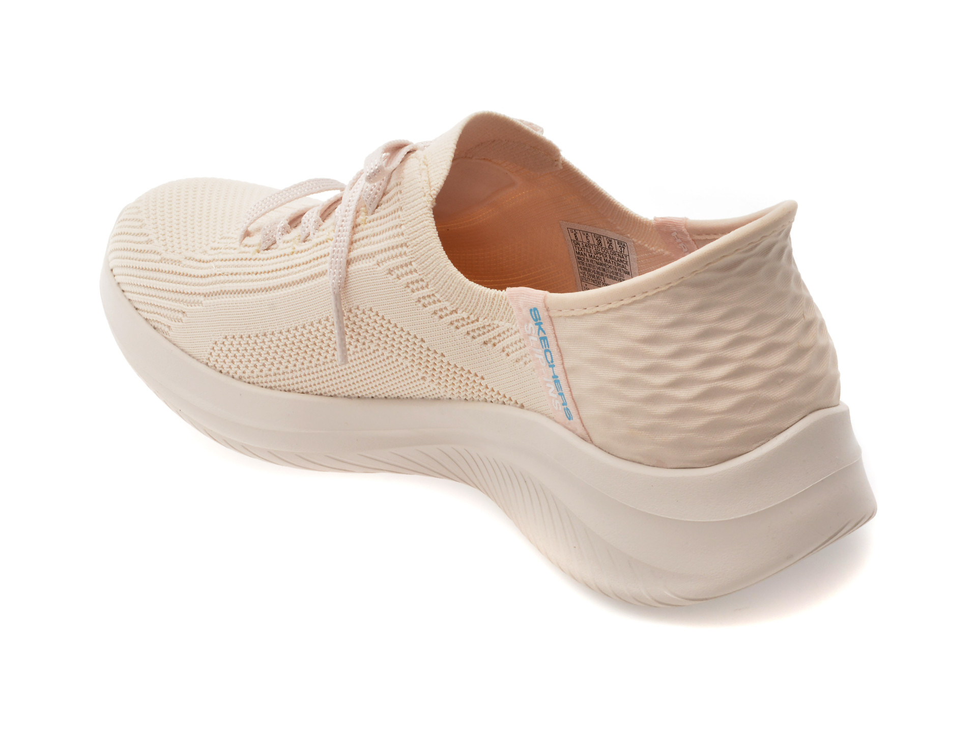 Pantofi sport SKECHERS nude, ULTRA FLEX 3.0, din material textil