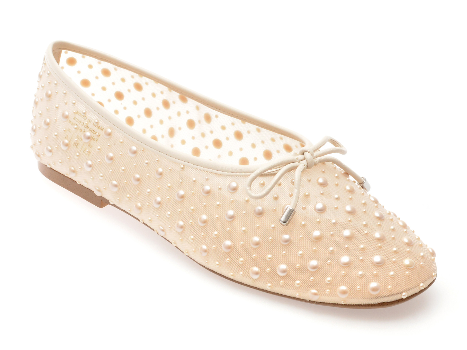 Balerini ALDO albi, JOSELIE 121, din material textil