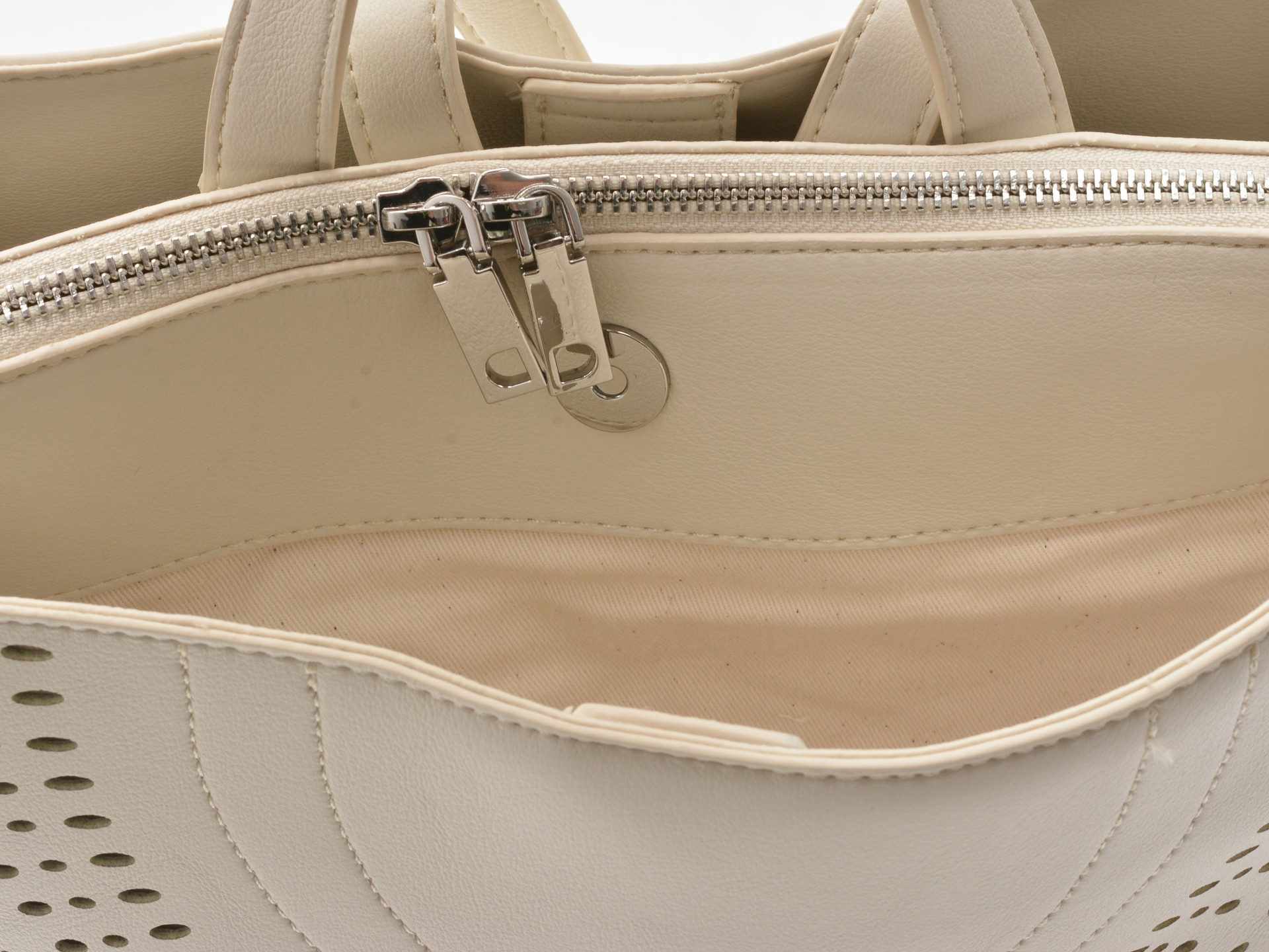 Rucsac DESIGUAL alb, SAKP13, din piele ecologica