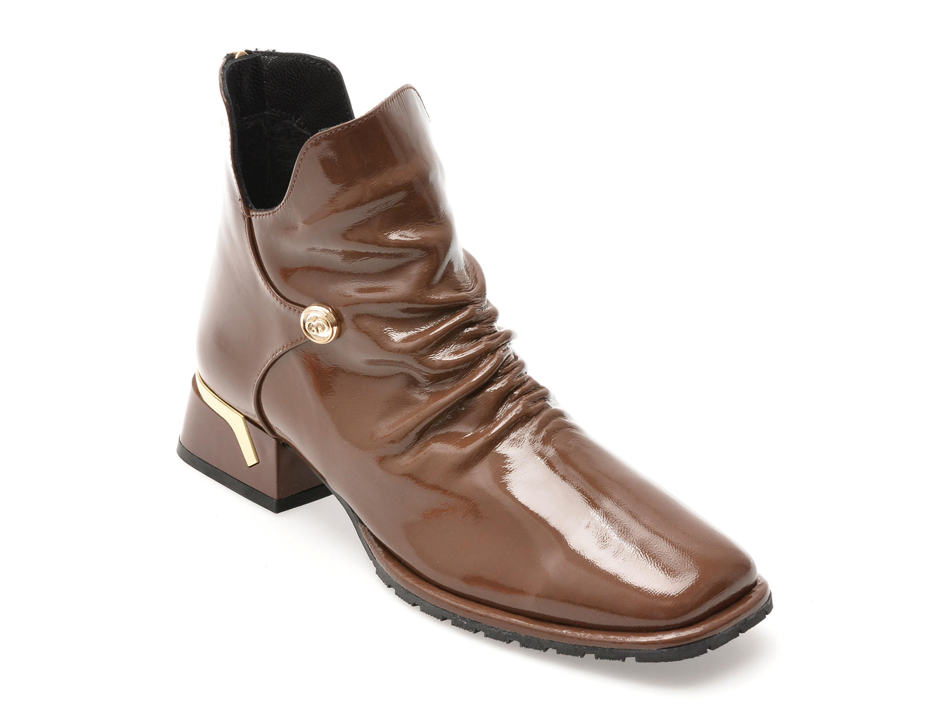 Ghete EPICA maro, 531227, din piele naturala lacuita