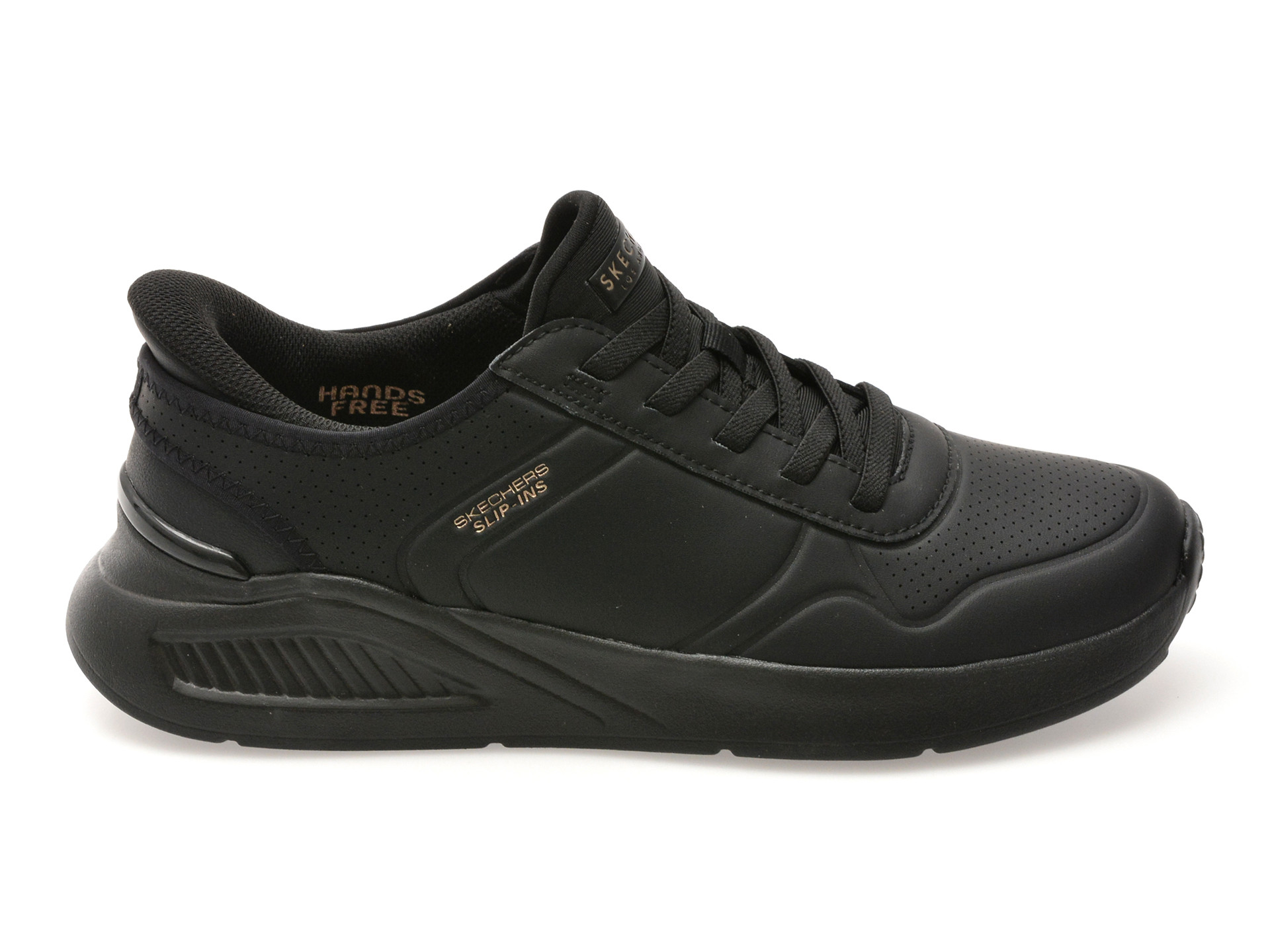 Pantofi sport SKECHERS negri, UNO LITE, din piele ecologica