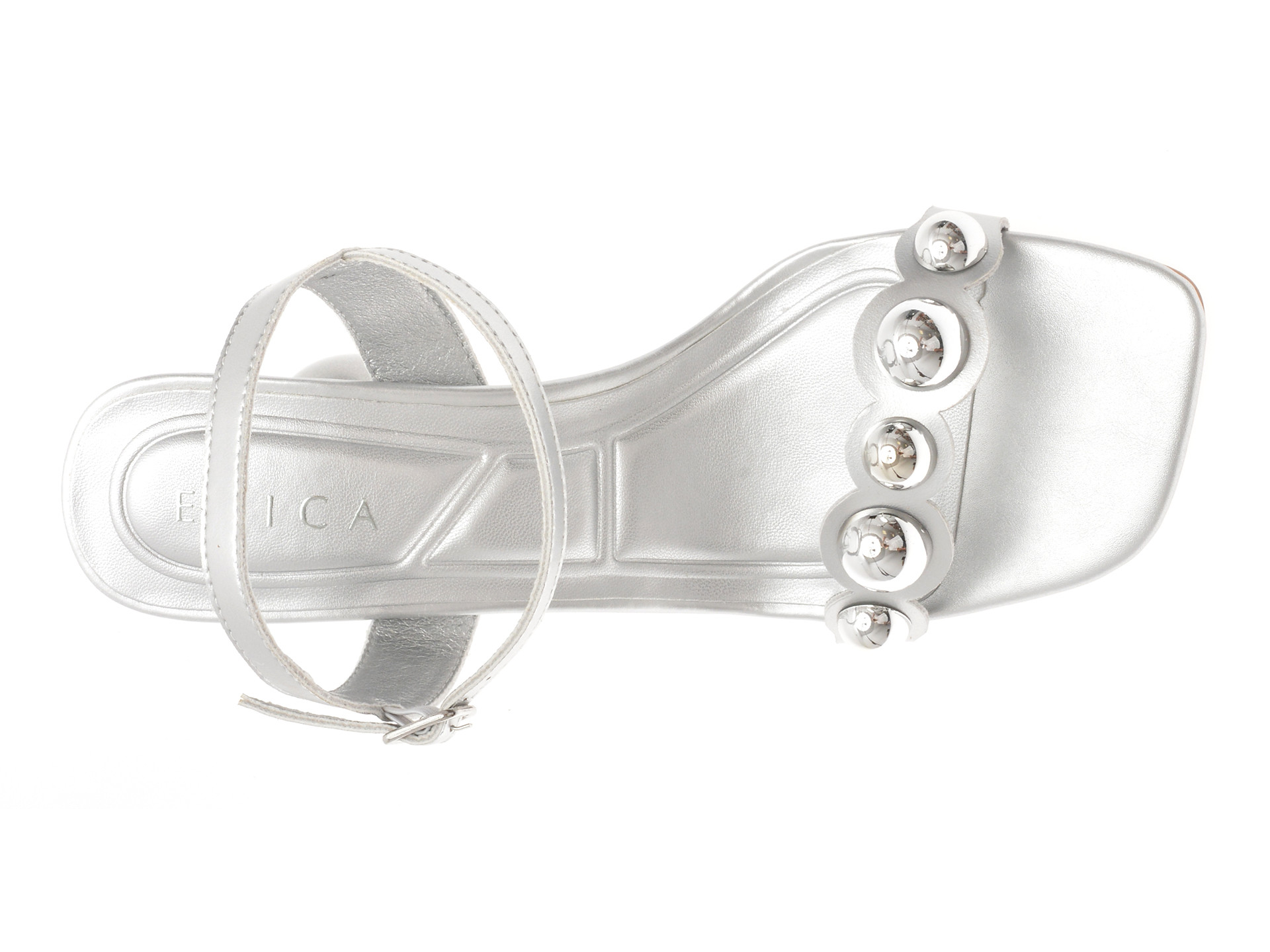 Sandale elegante EPICA argintii, 101601, din piele ecologica