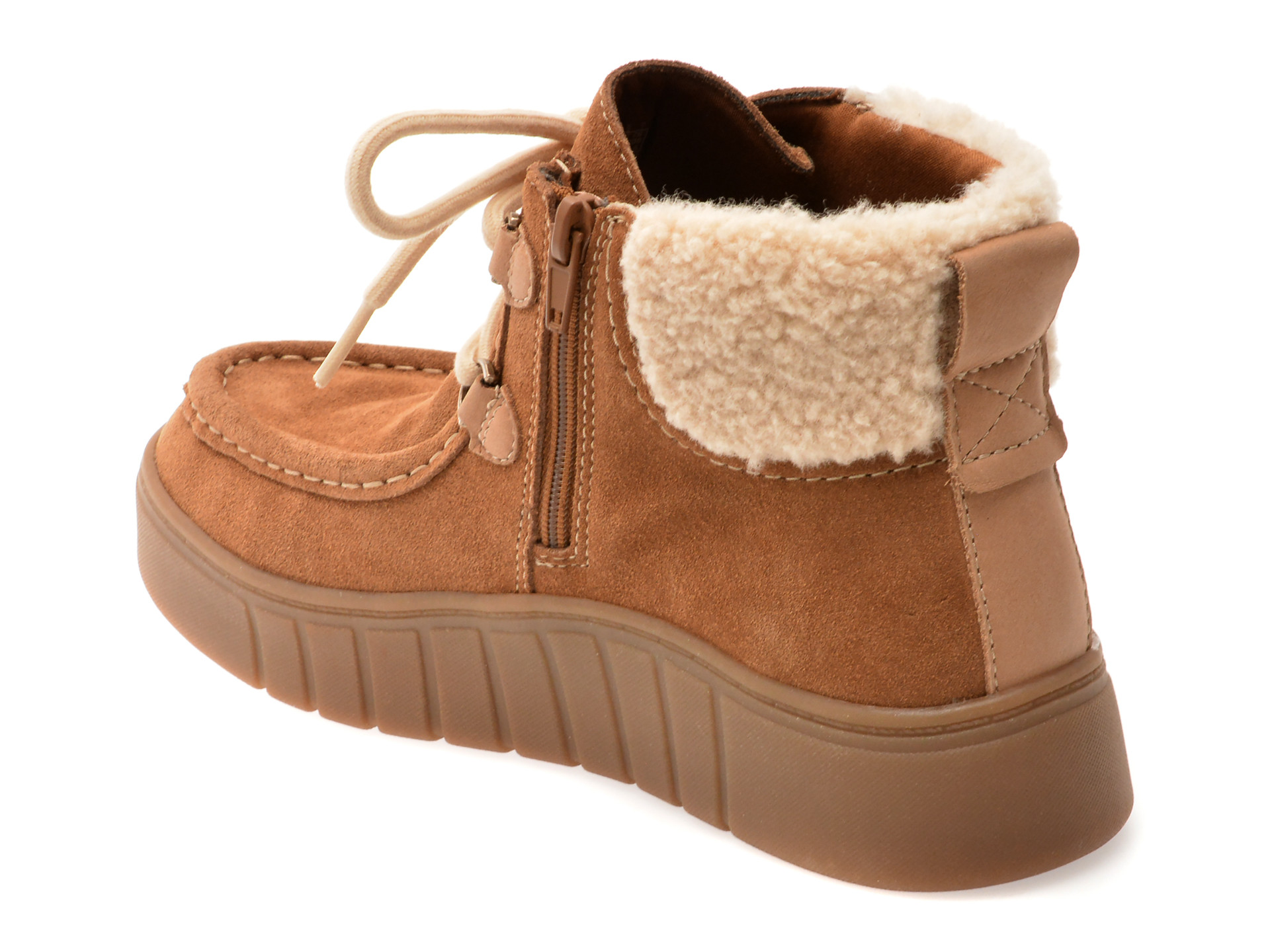 Ghete CLARKS maro, MYKAIZZ, din piele intoarsa