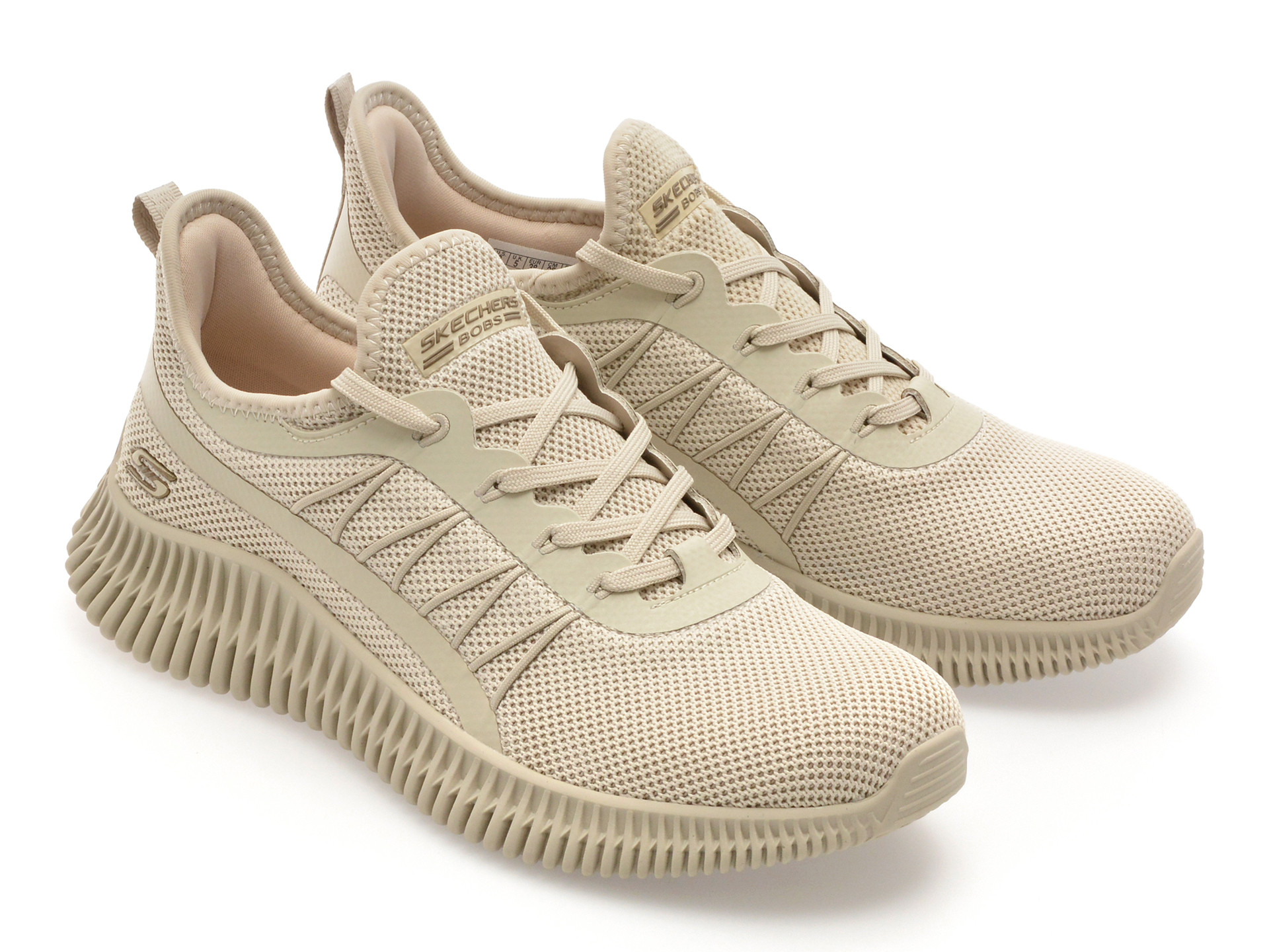 Pantofi sport SKECHERS bej, BOBS GEO , din piele ecologica