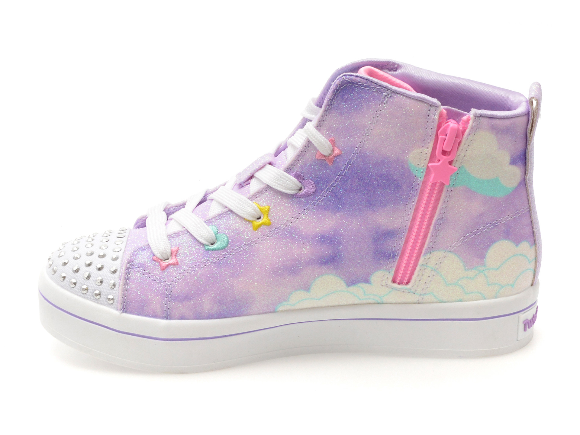 Ghete SKECHERS mov, TWI-LITES 2.0, din piele ecologica