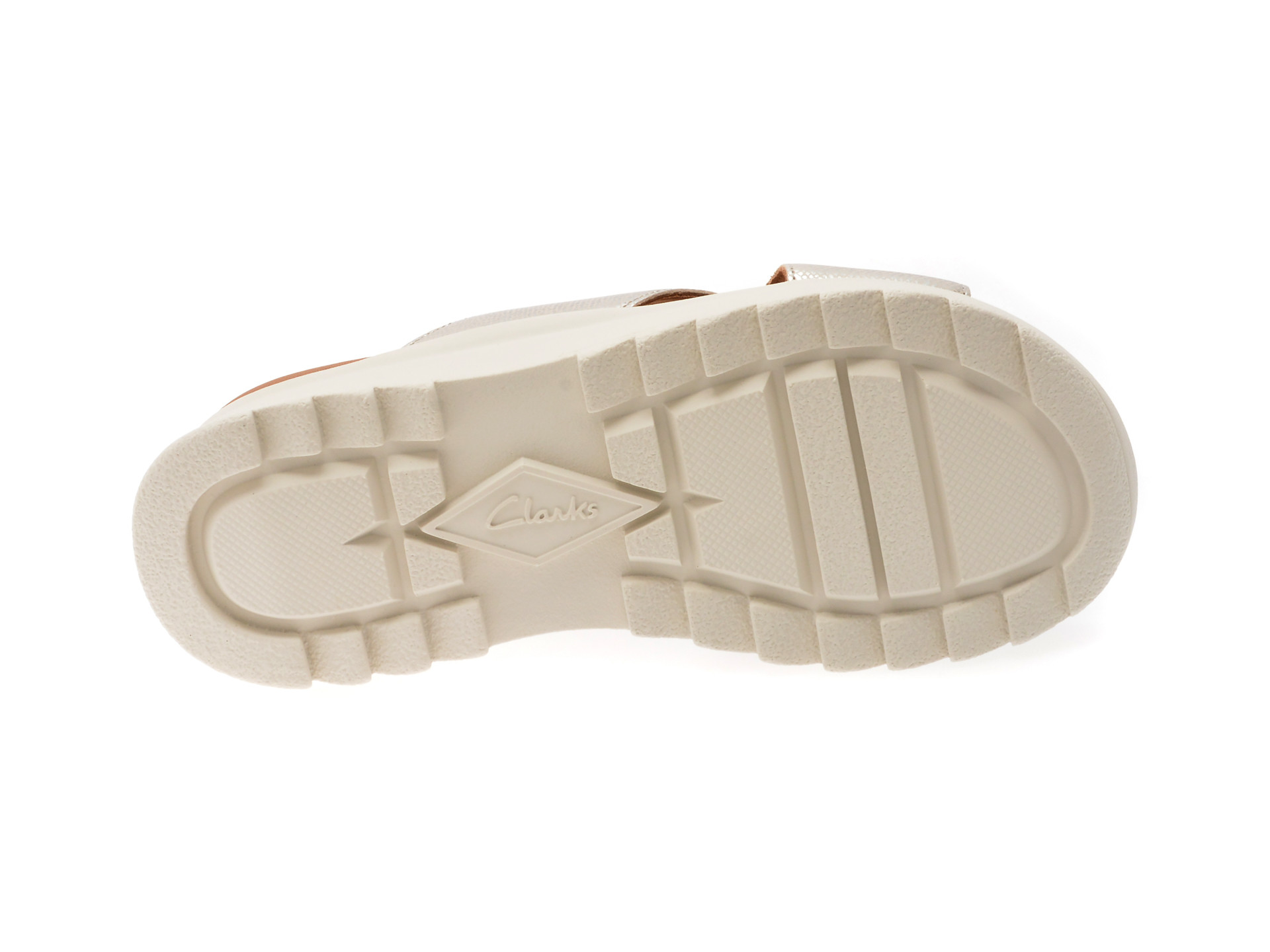Sandale CLARKS argintii, DASH LITE WISH, din piele naturala