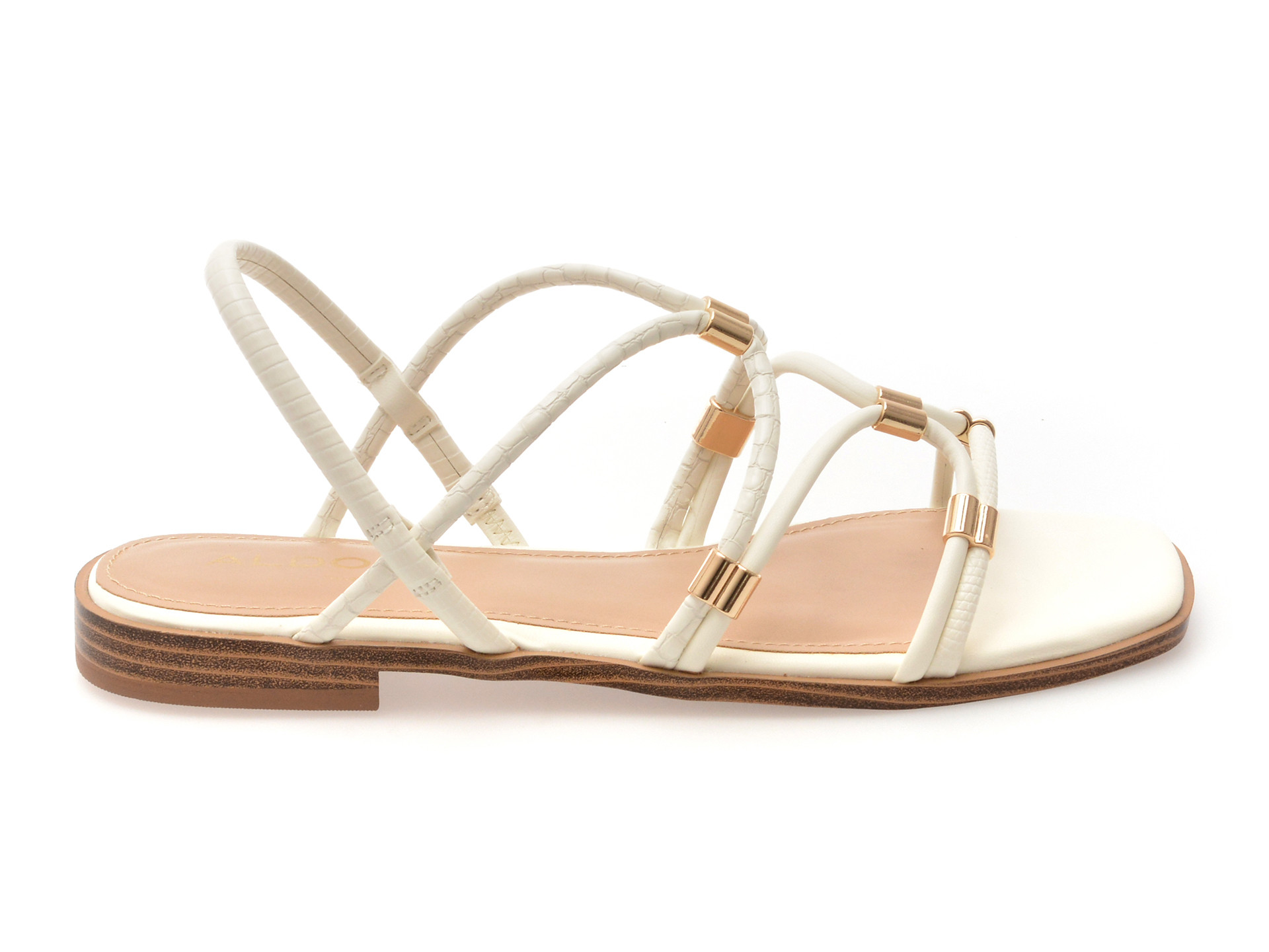 Sandale ALDO albe, BYCHAN 100, din piele ecologica