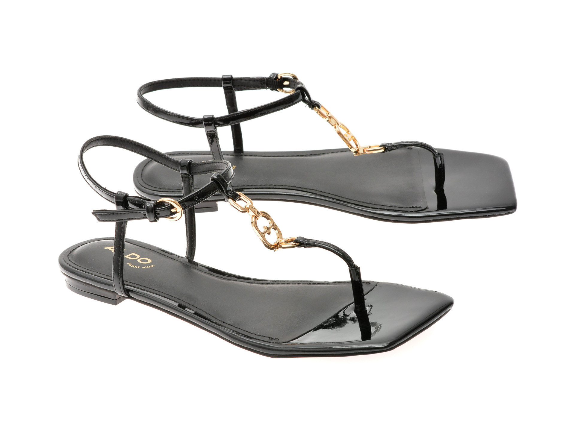 Sandale ALDO negre, LORENZA 001, din piele ecologica