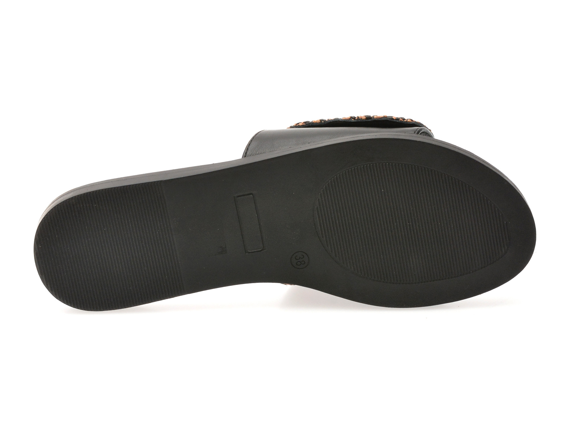 Papuci epica negri 82913 din piele ecologica