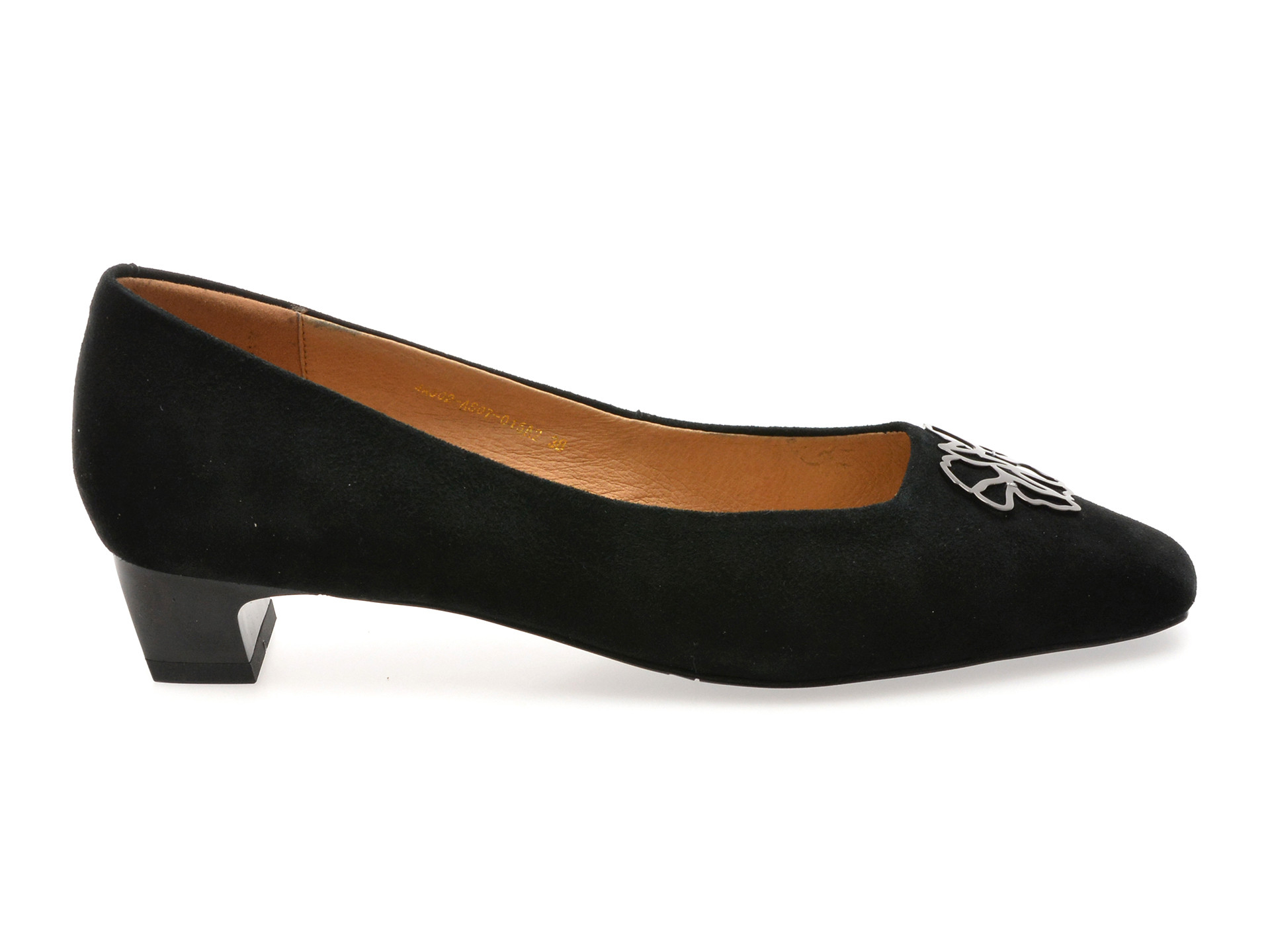 Balerini EPICA negri, 502807, din piele intoarsa