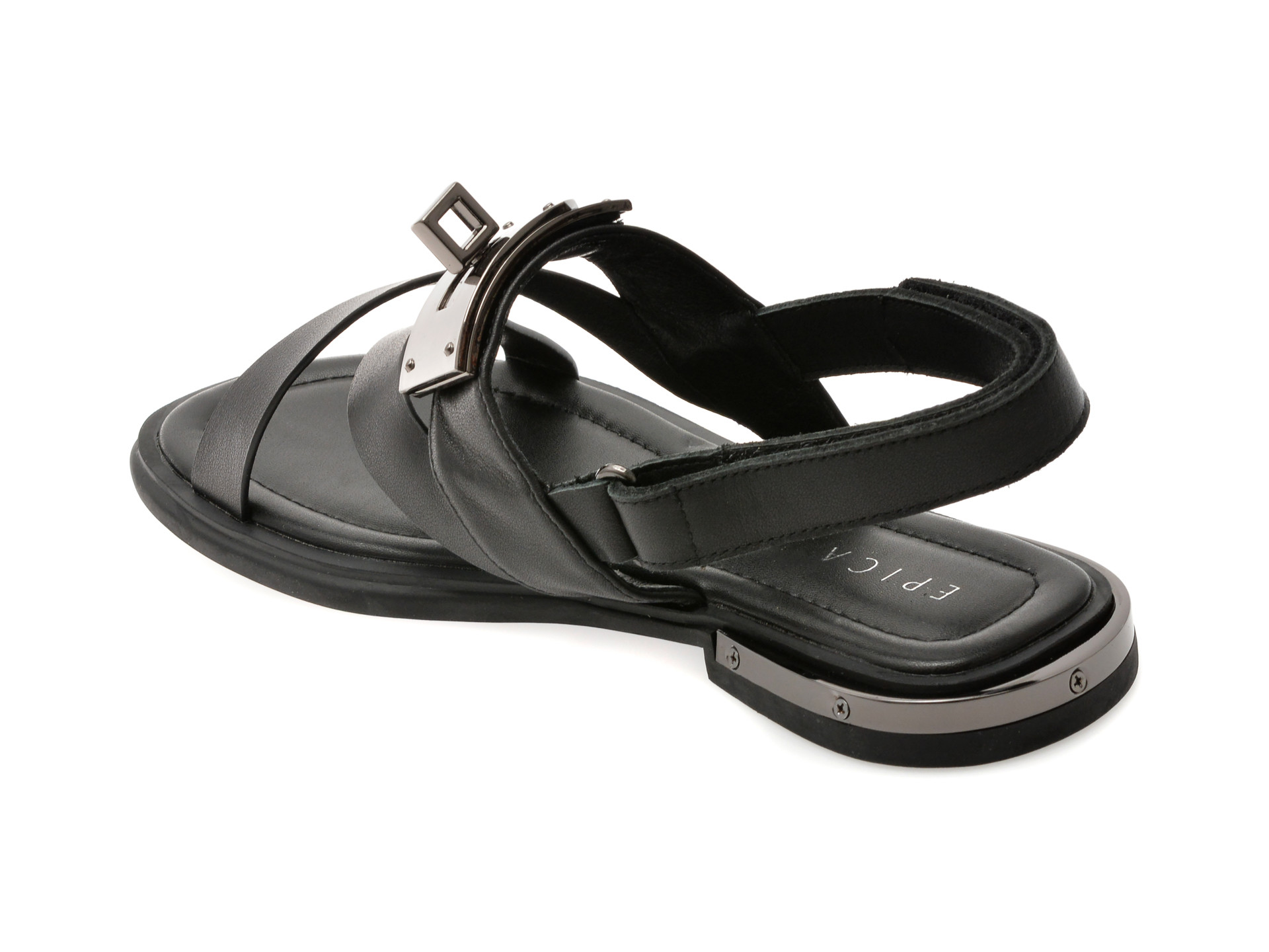 Sandale EPICA negre, V951G65, din piele naturala