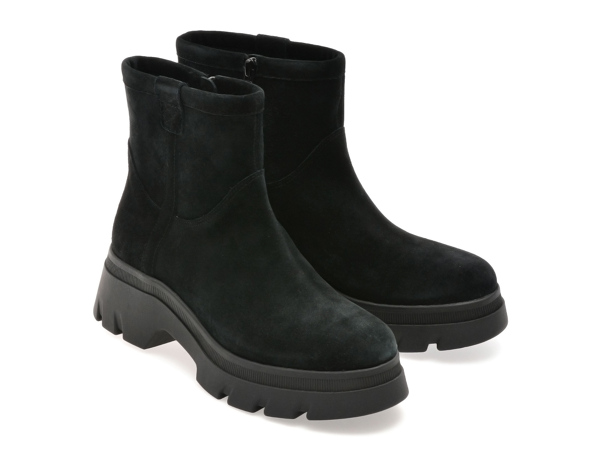 Ghete GEOX negre, D565MA, din piele intoarsa