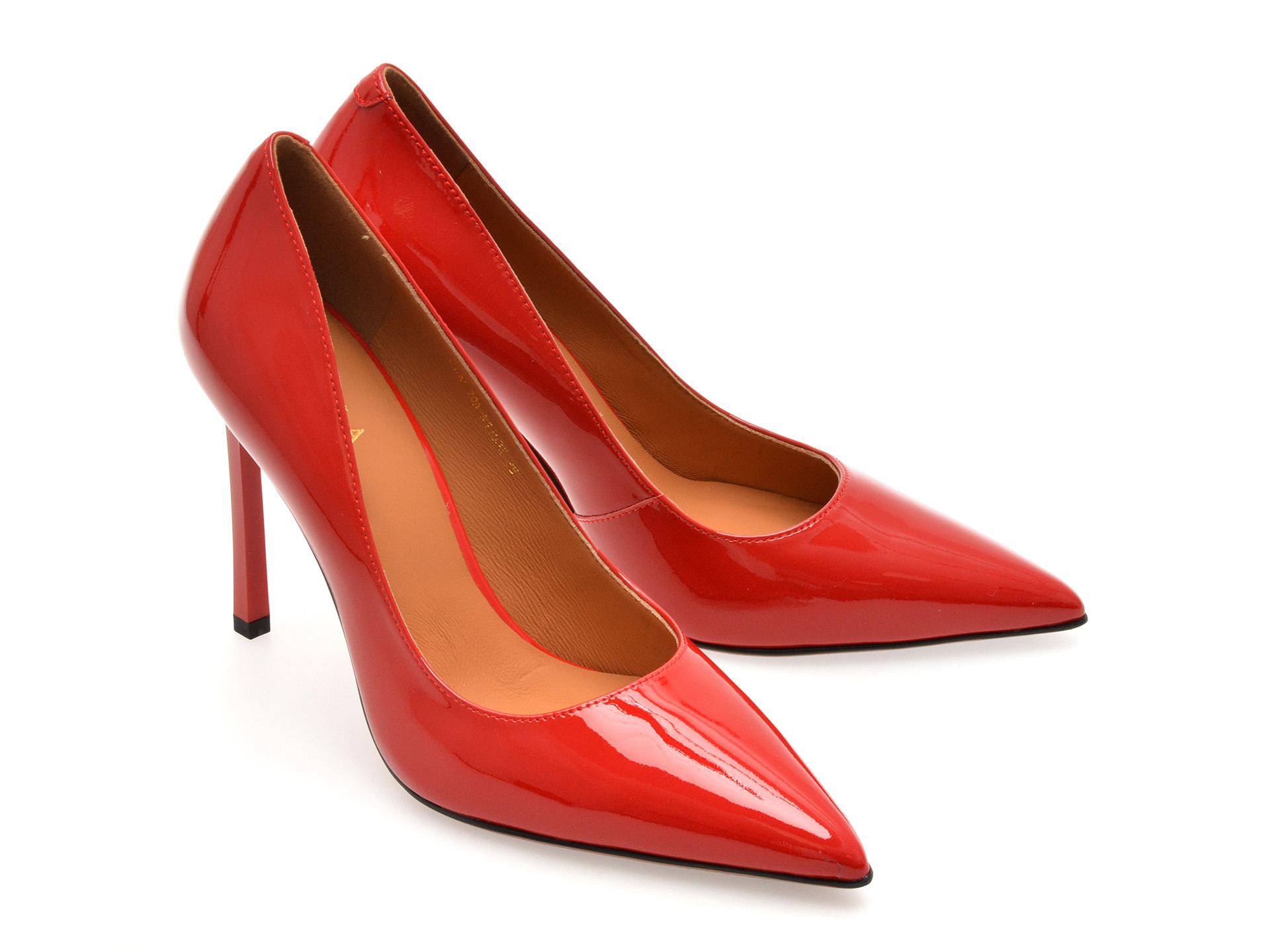 Pantofi eleganti EPICA rosii, E19070, din piele naturala lacuita