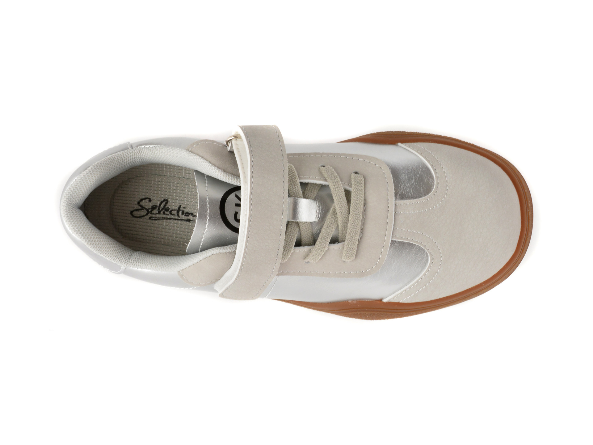 Pantofi sport SELECTION KIDS argintii, 2507, din piele ecologica
