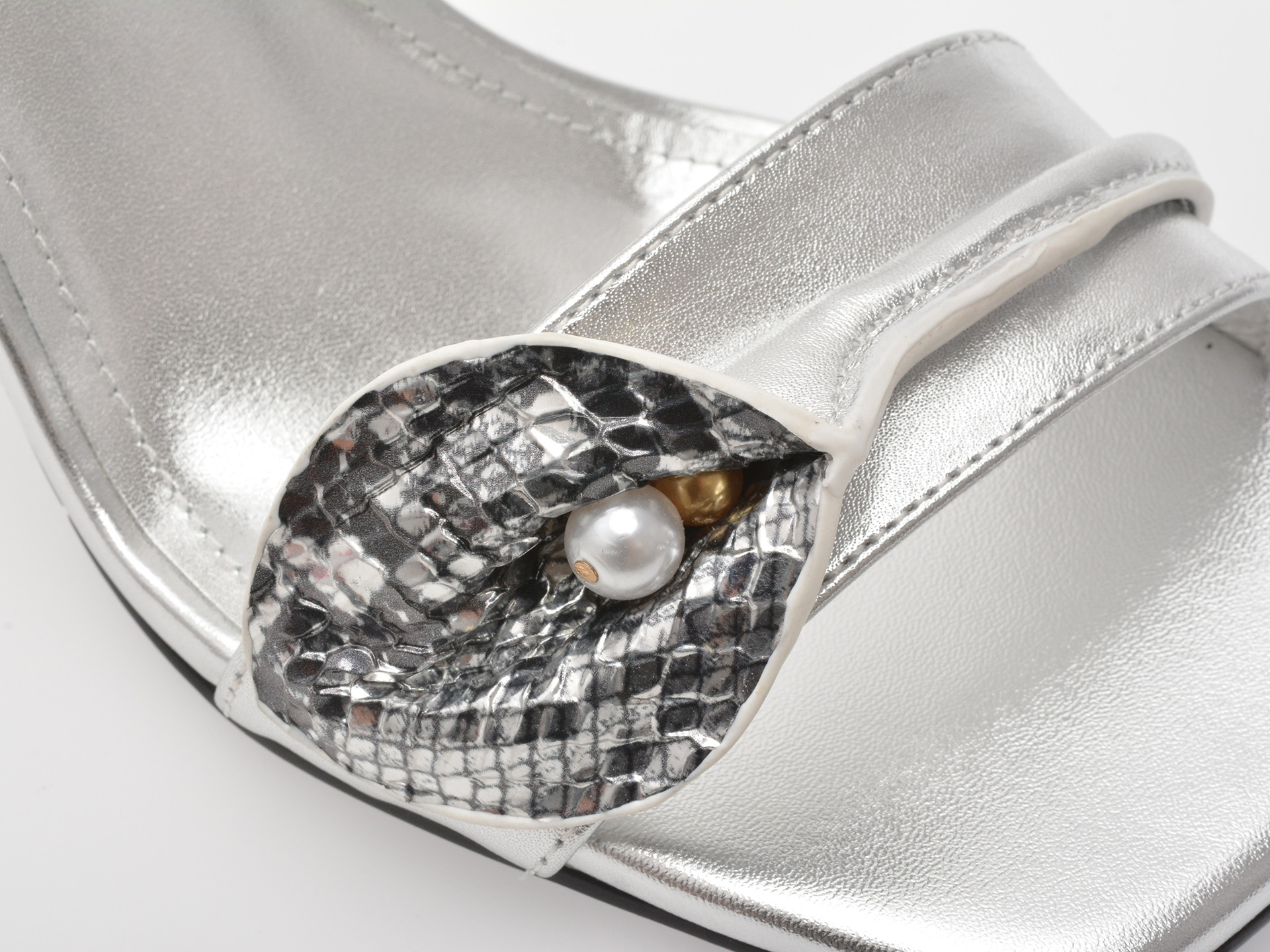 Sandale elegante EPICA argintii, 19162L, din piele naturala