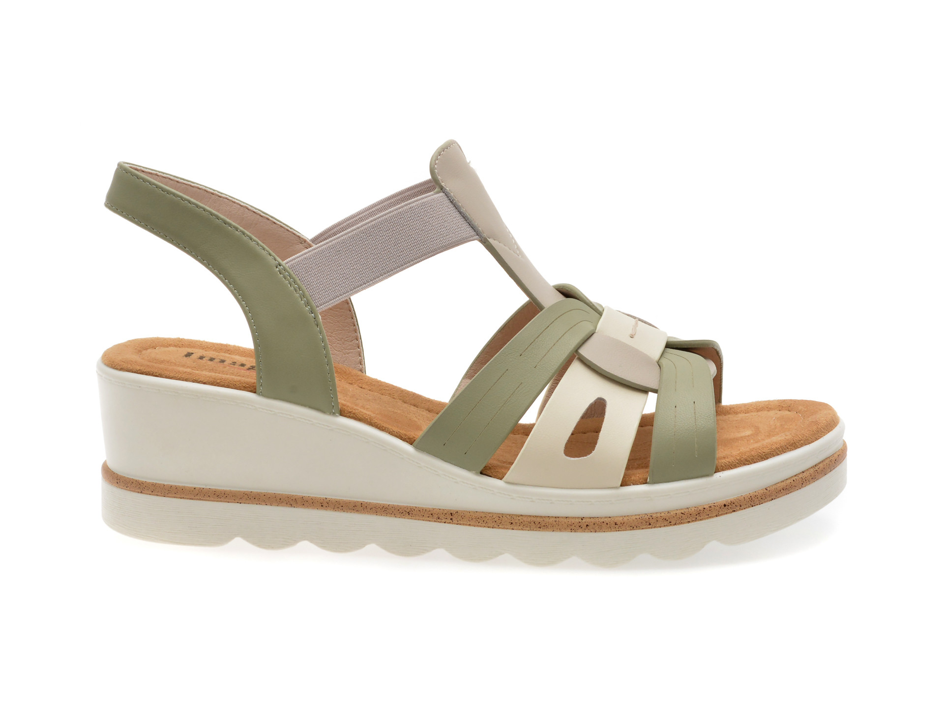 Sandale IMAGE verzi, 1152H15, din piele naturala