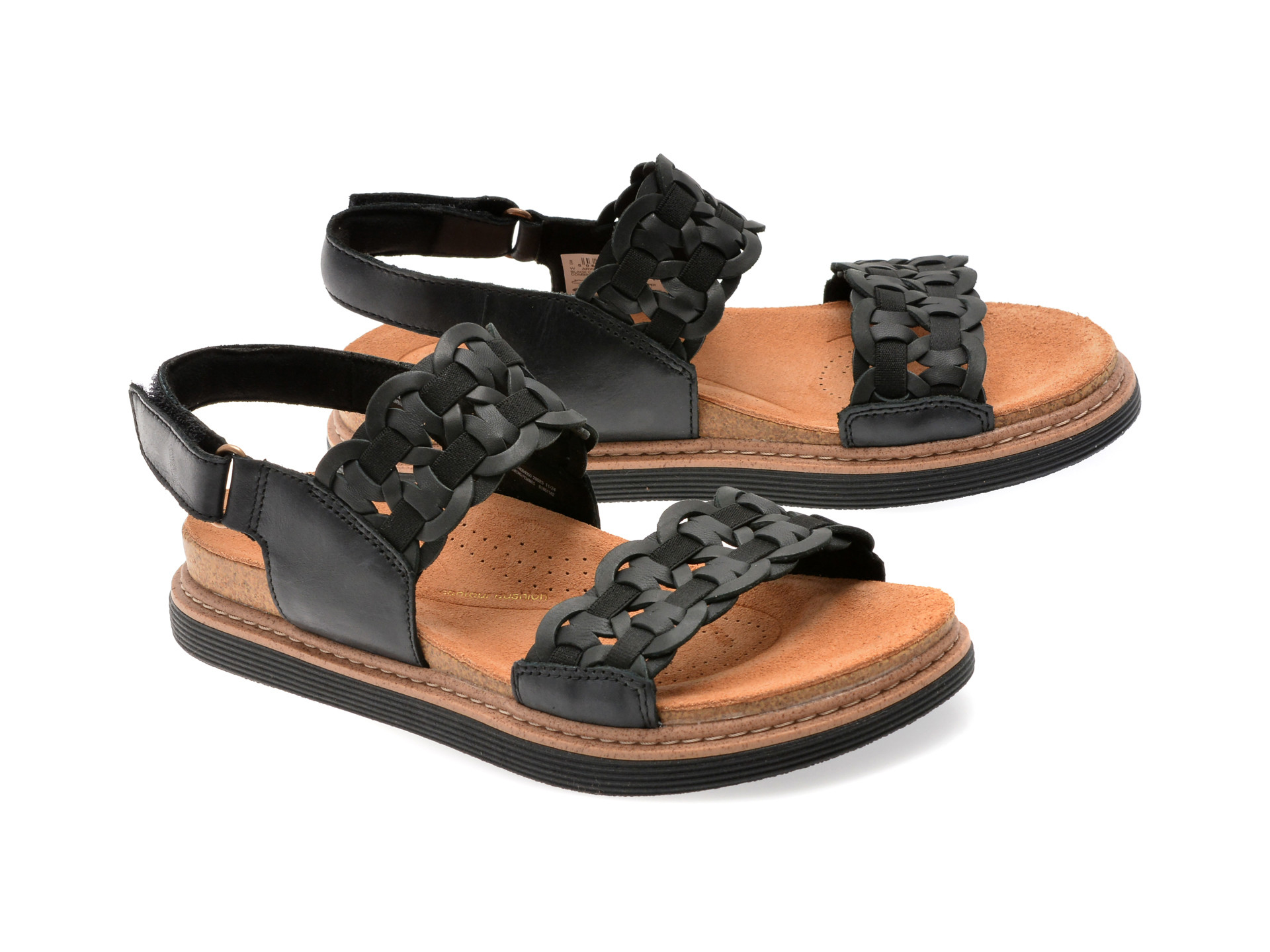 Sandale CLARKS negre, ARWELL GLIDE, din piele naturala