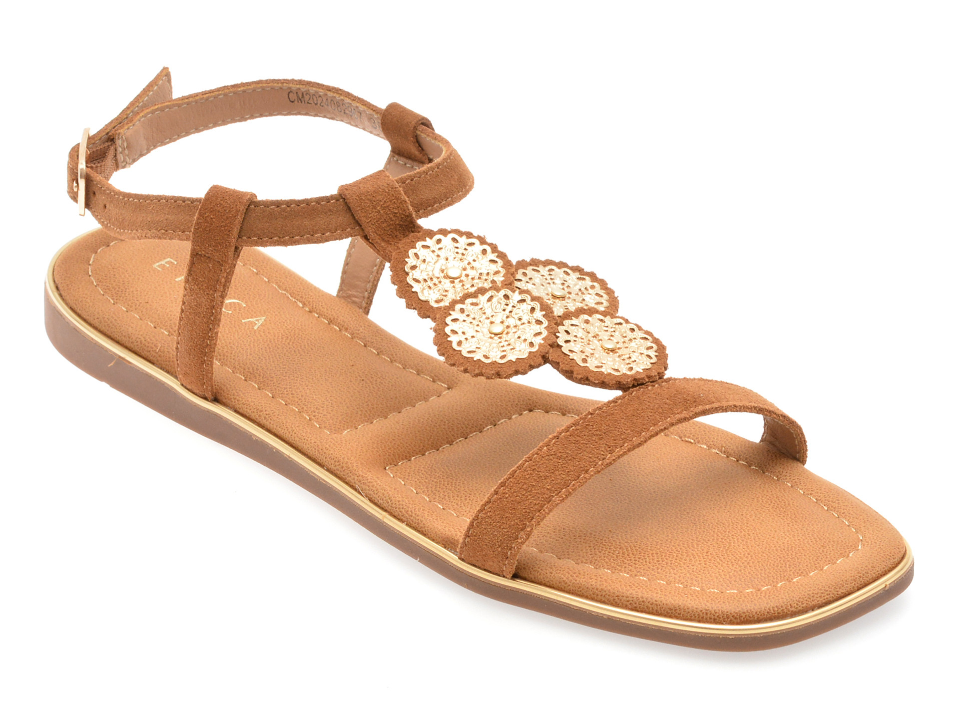 Sandale EPICA maro, 82967, din piele intoarsa