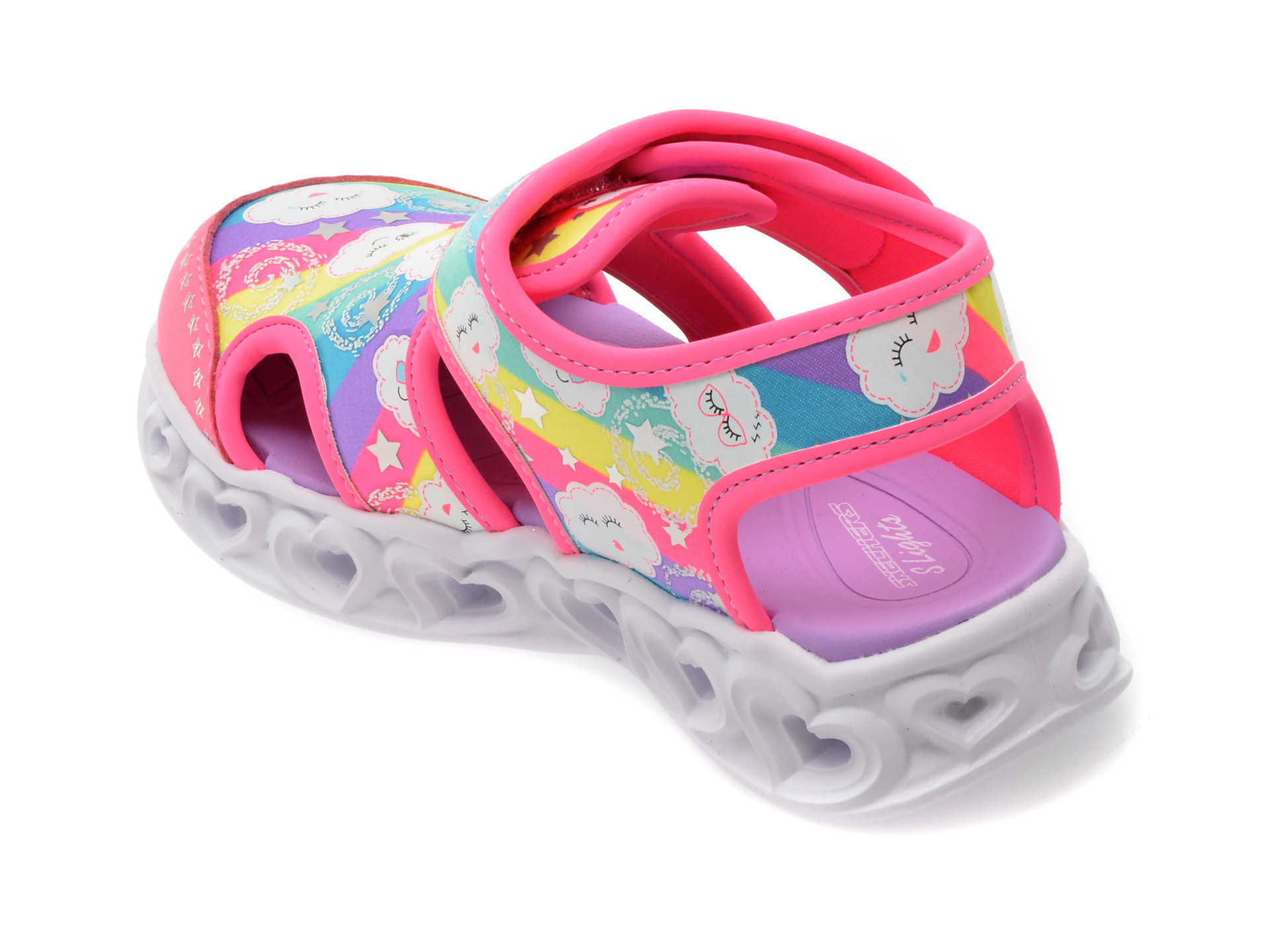 Pantofi sport SKECHERS roz, HEART LIGHTS, din material textil