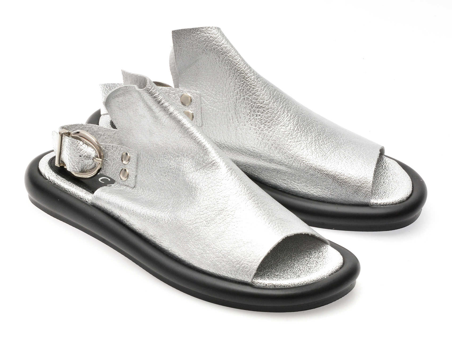 Sandale EPICA argintii, 3642337, din piele naturala