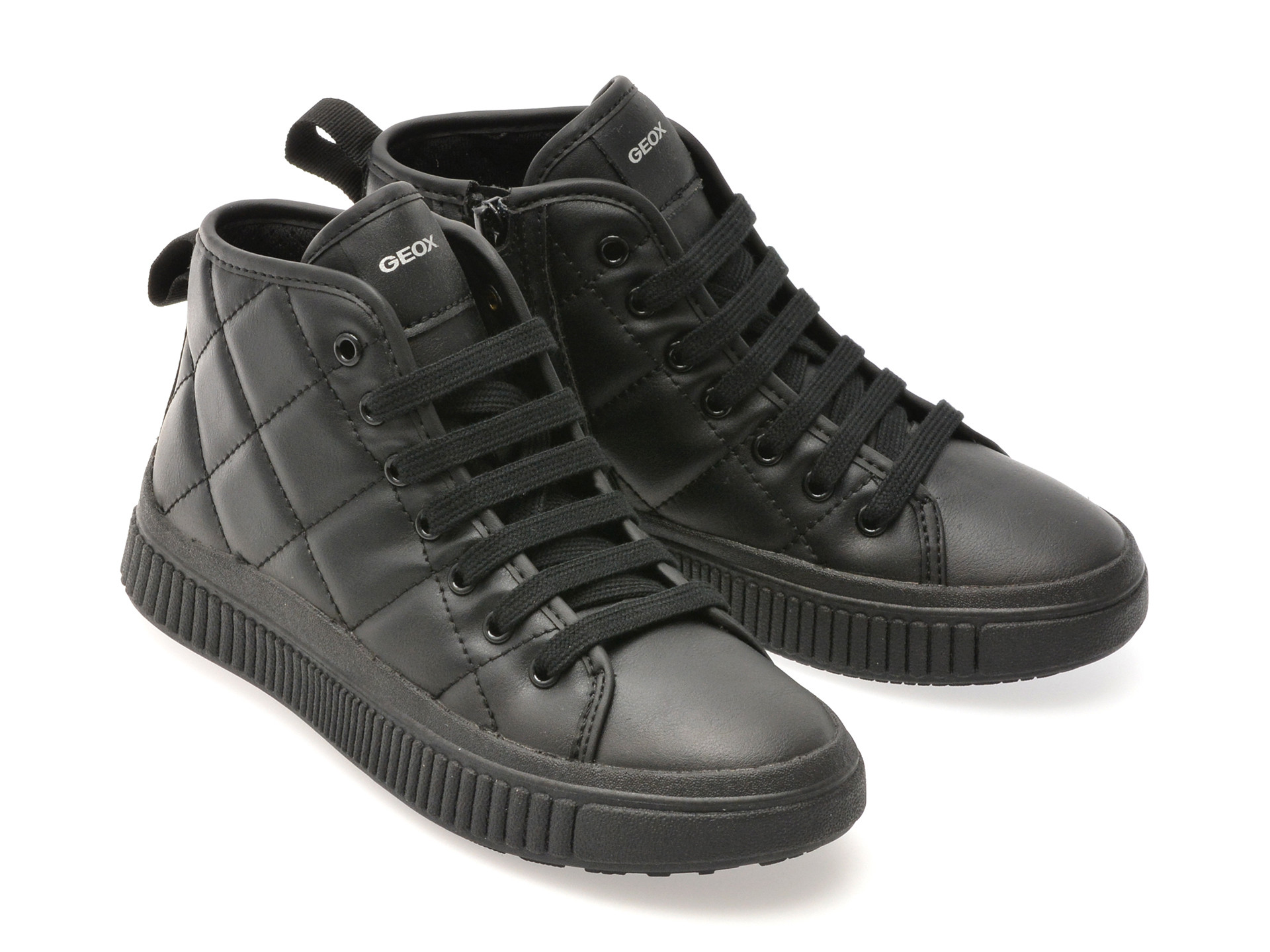 Ghete GEOX negre, J56M3F, din piele ecologica