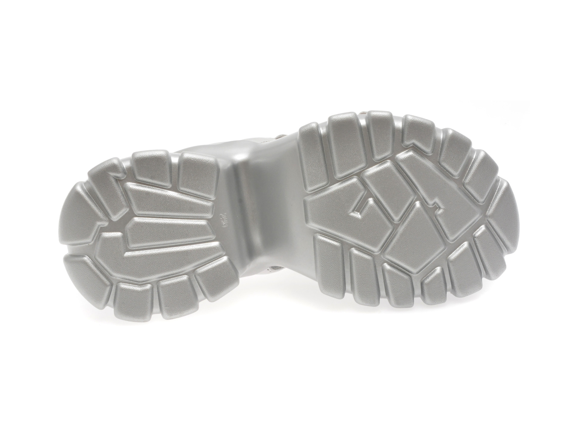 Papuci EPICA argintii, 241009, din piele naturala