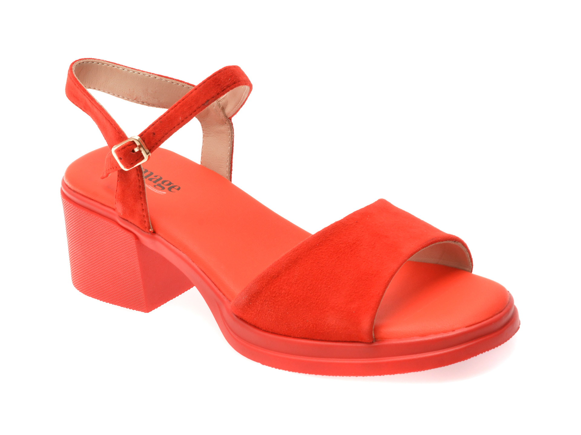 Sandale IMAGE rosii, 2978, din piele intoarsa